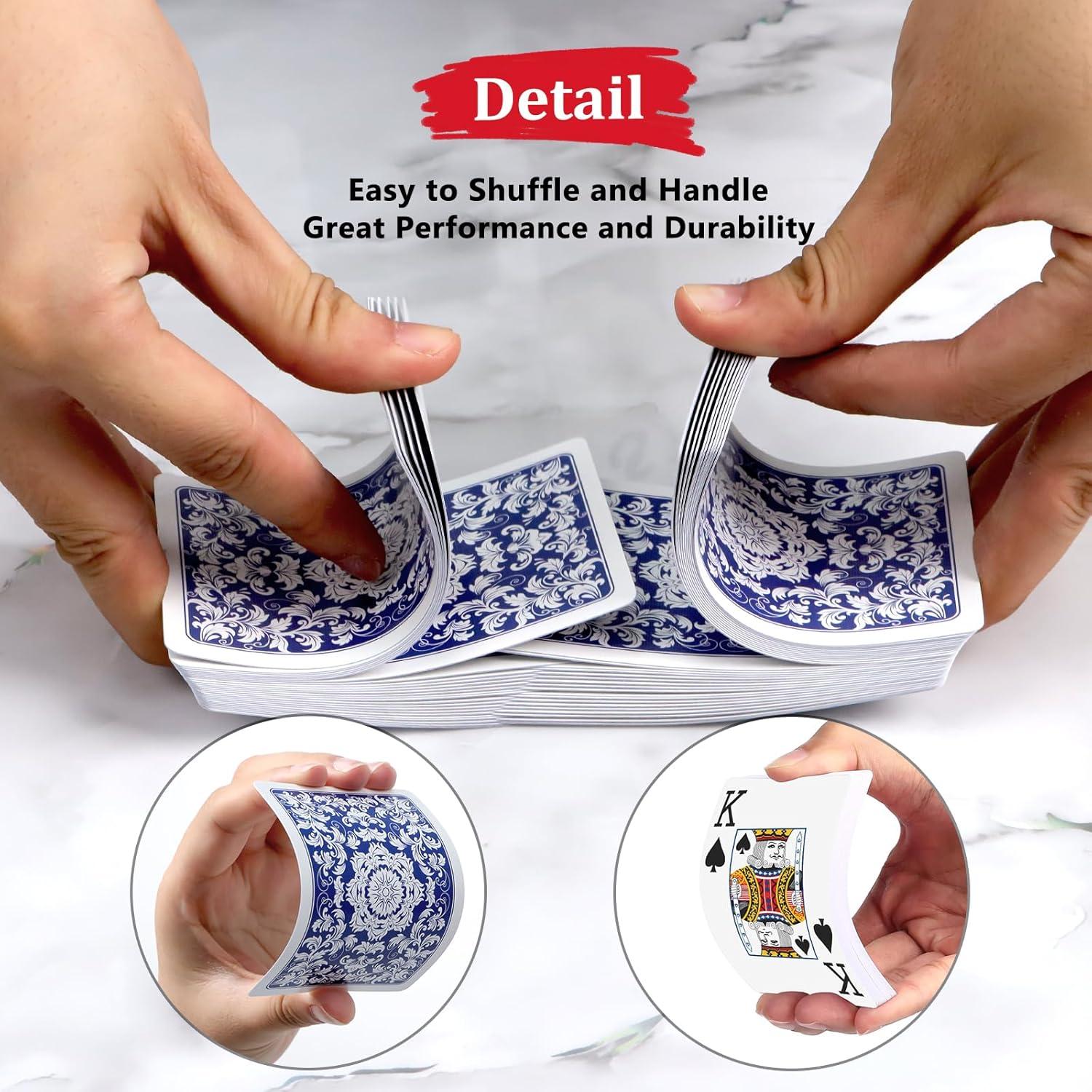 Juego de Cartas de Póker Metsyth - 2 Barajas Grandes Azul y Rojo