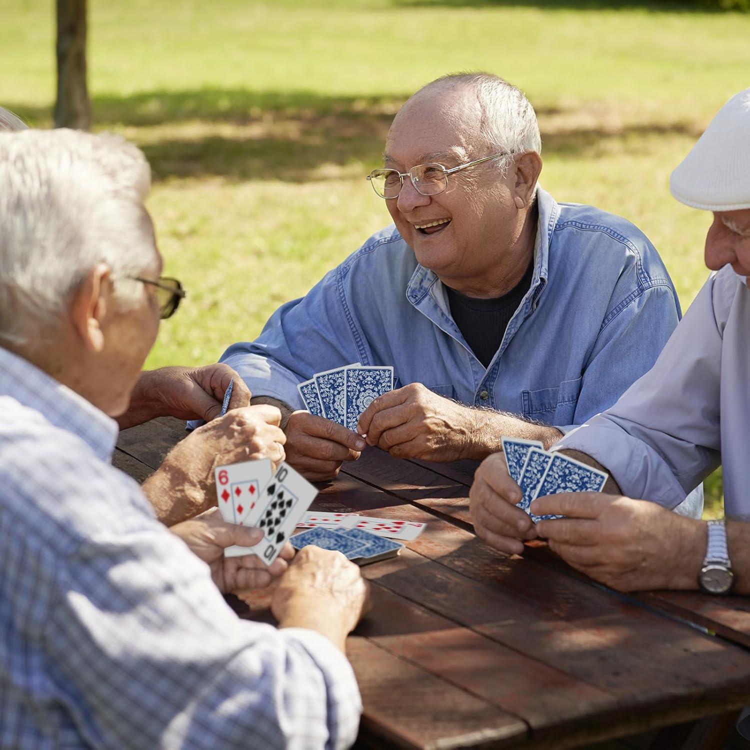 Juego de Cartas de Póker Metsyth - 2 Barajas Grandes Azul y Rojo