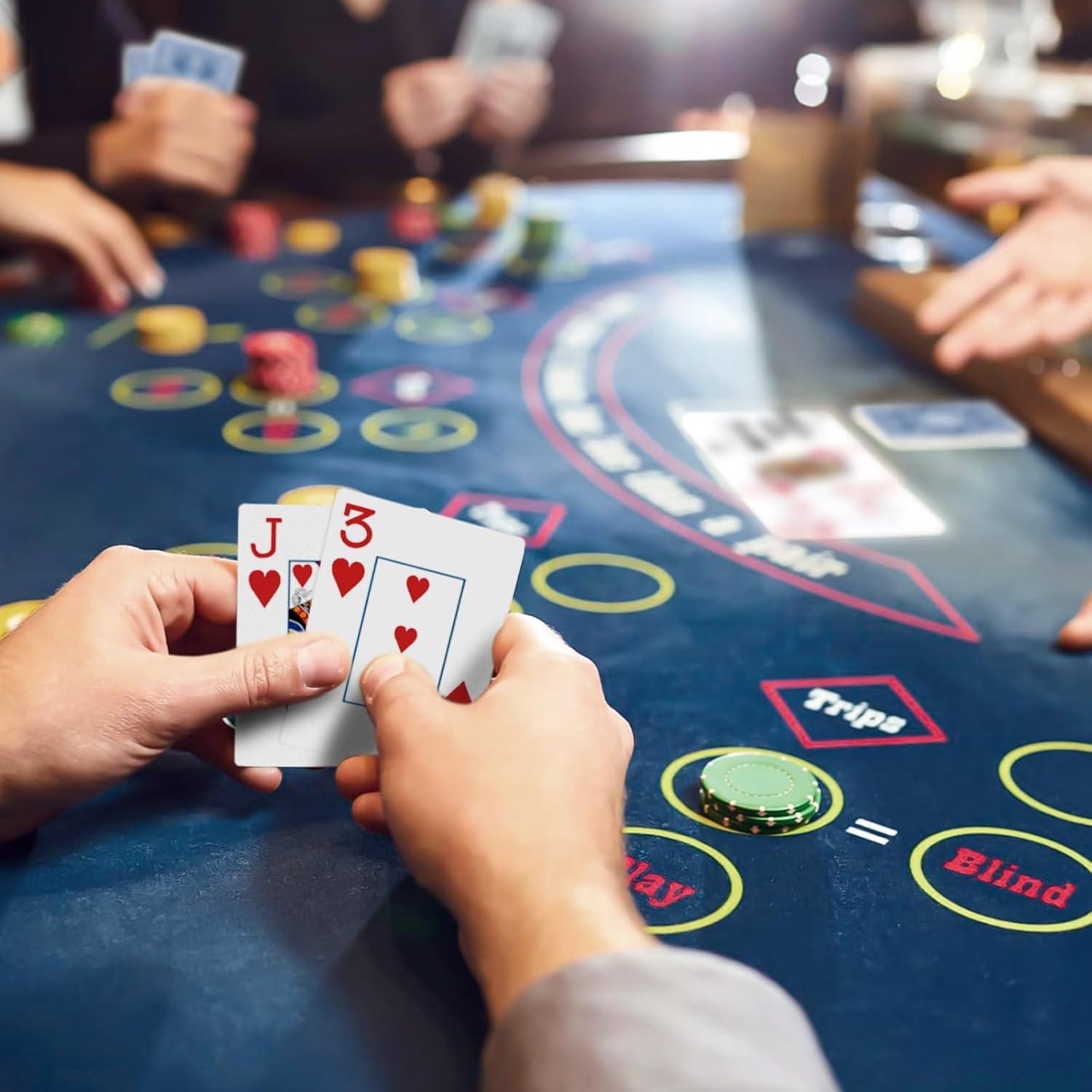 Juego de Cartas de Póker Metsyth - 2 Barajas Grandes Azul y Rojo