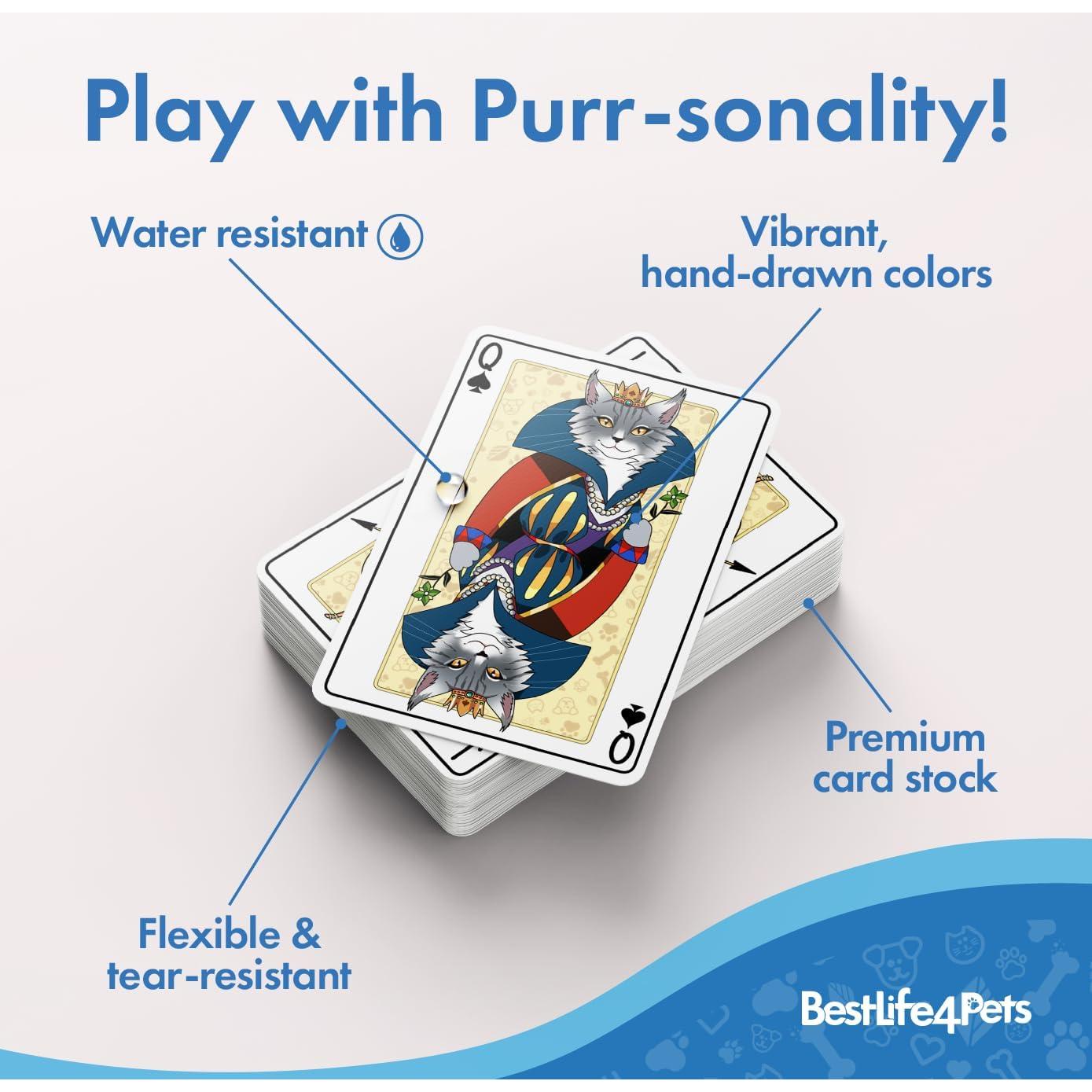 Baraja de Cartas Temática Gatos Medievales - 54 Cartas Impermeables