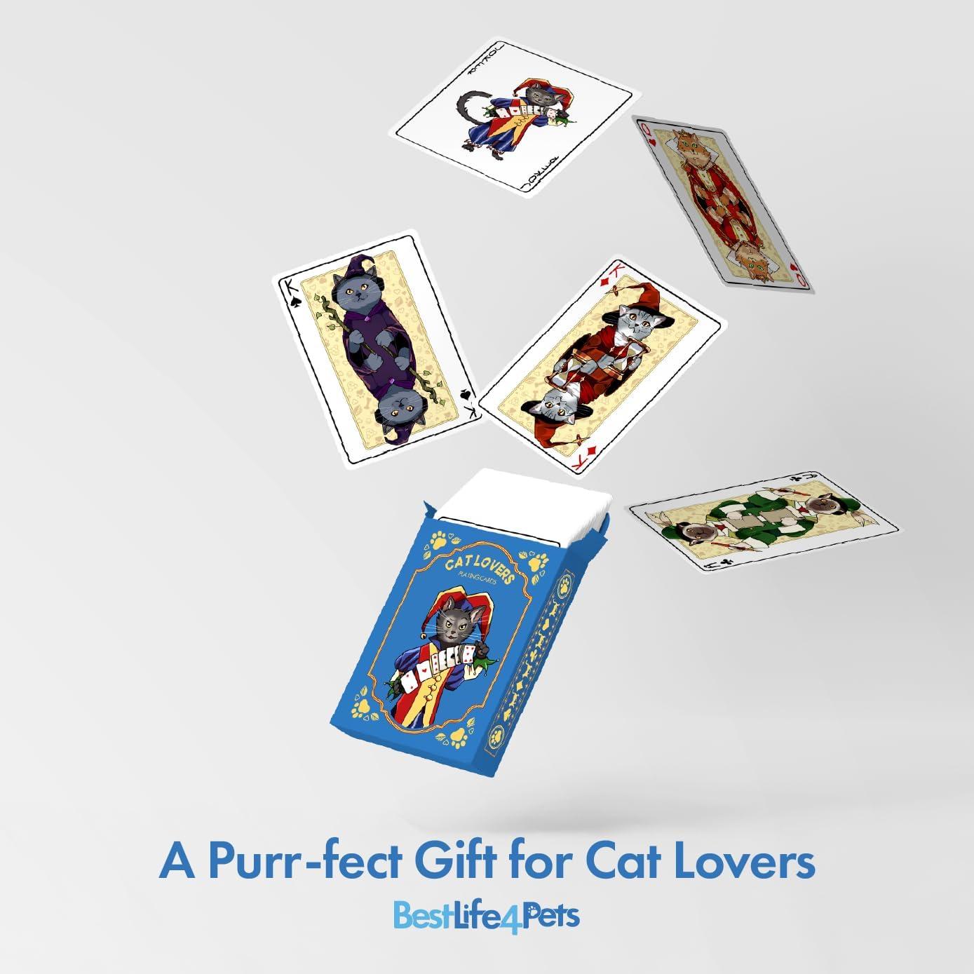 Baraja de Cartas Temática Gatos Medievales - 54 Cartas Impermeables