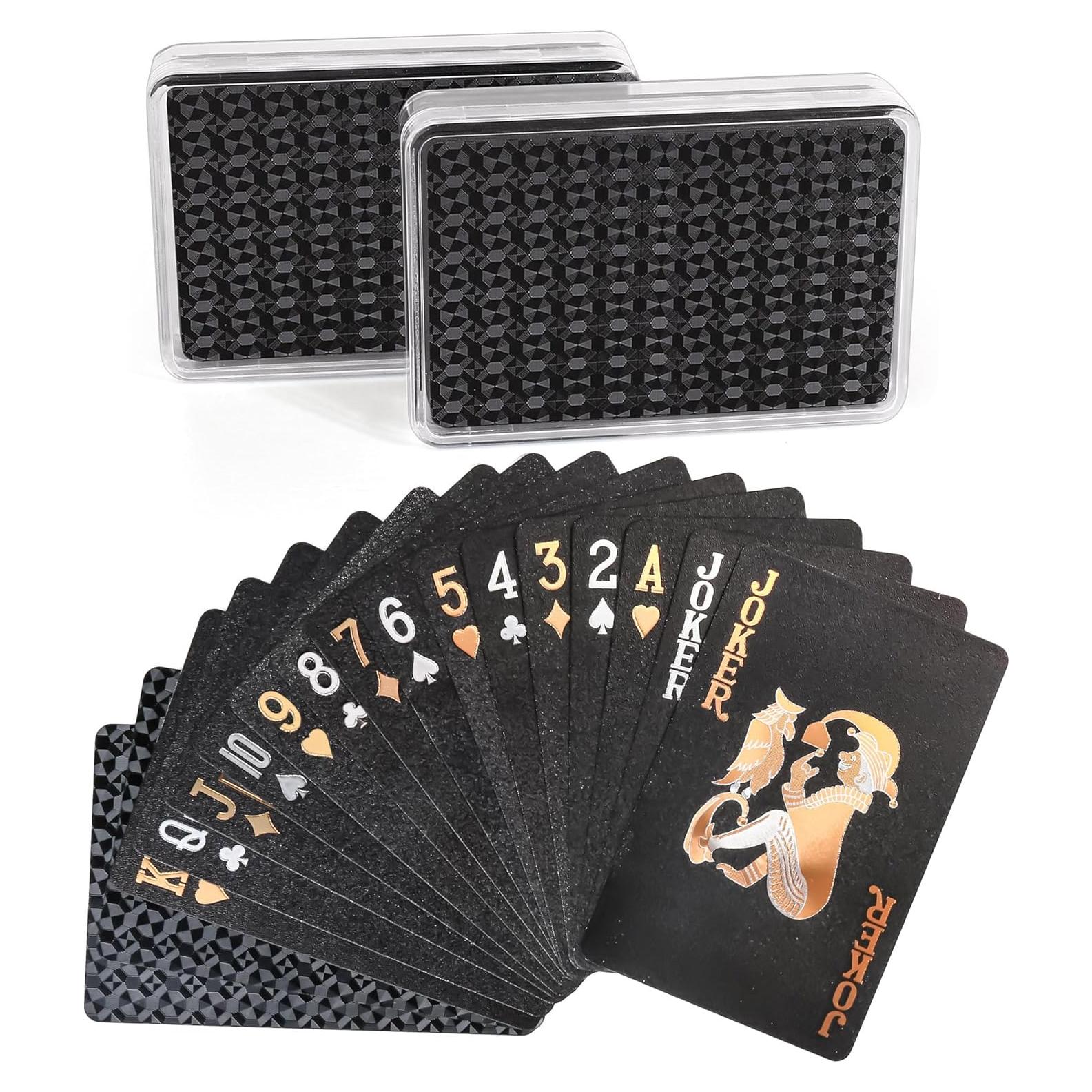 Cartas de Jugar de Plástico LotFancy - 2 Barajas Impermeables