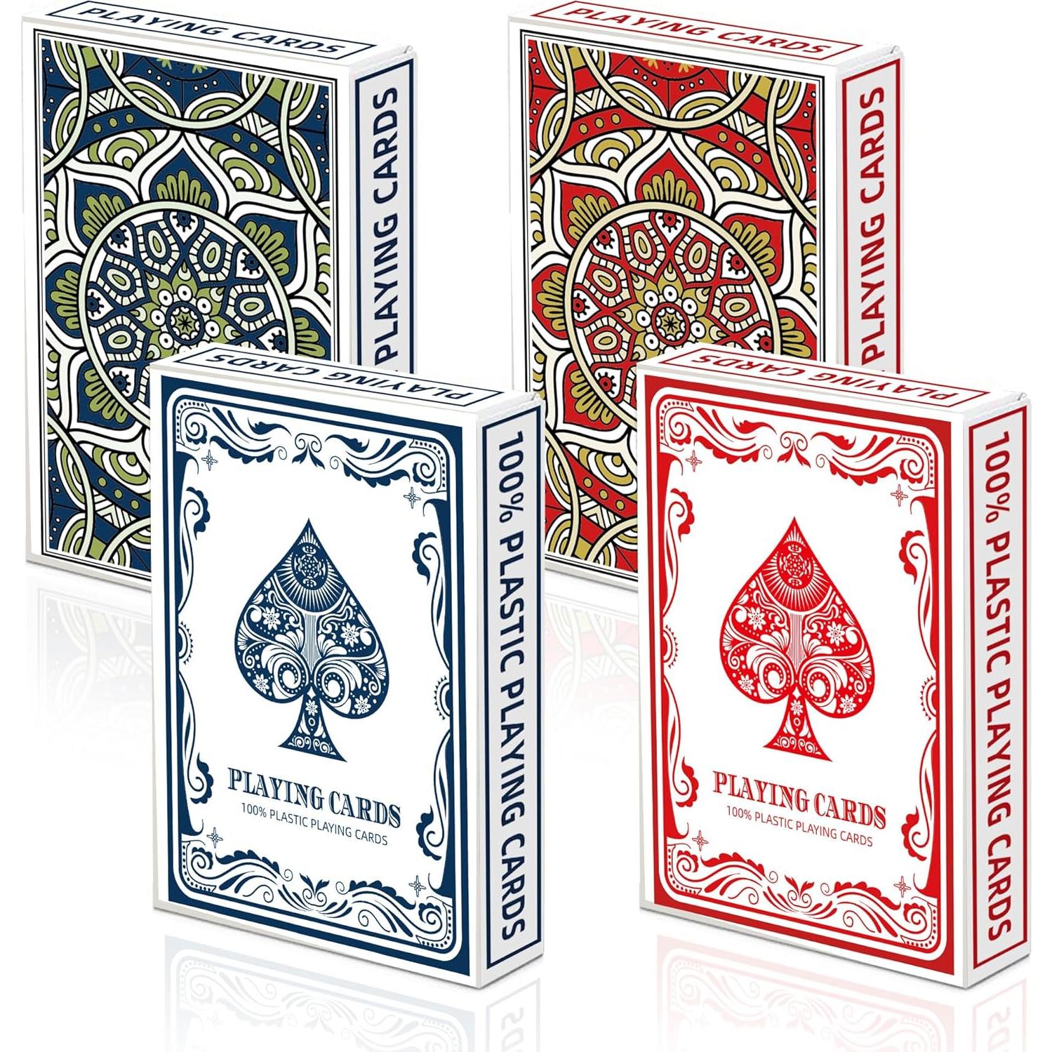 Cartas de Jugar Impermeables Metsyth Jumbo 2 Paquetes