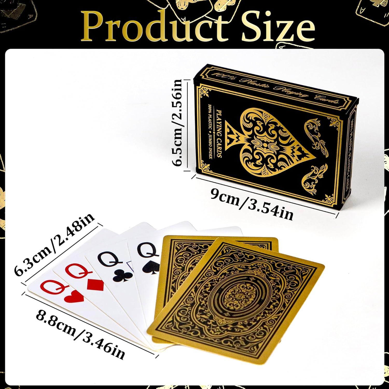 Baraja de Cartas de Plástico Impermeables Etyishe Oro 63x88mm