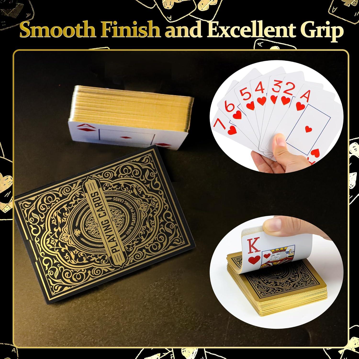 Baraja de Cartas de Plástico Impermeables Etyishe Oro 63x88mm