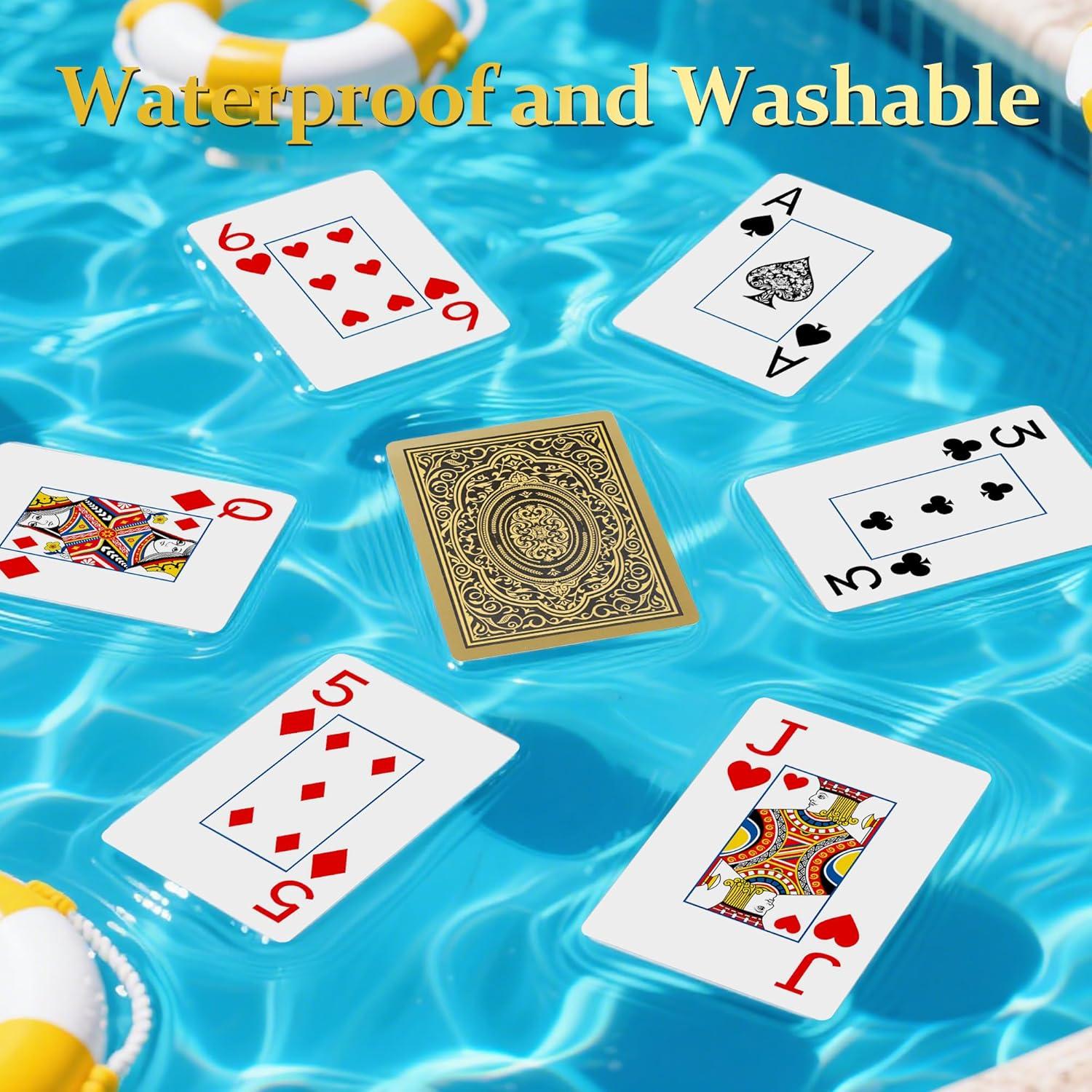 Baraja de Cartas de Plástico Impermeables Etyishe Oro 63x88mm