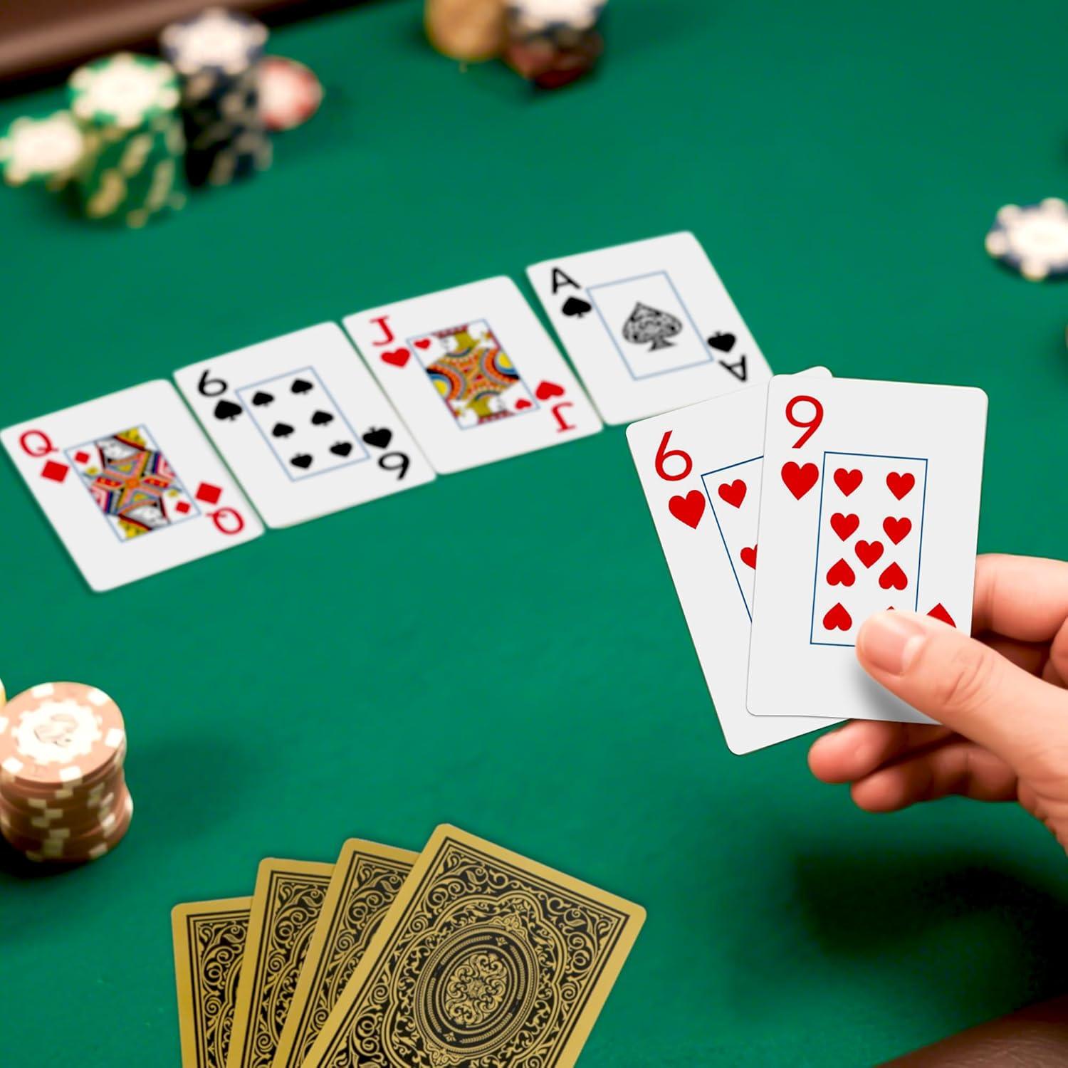 Baraja de Cartas de Plástico Impermeables Etyishe Oro 63x88mm