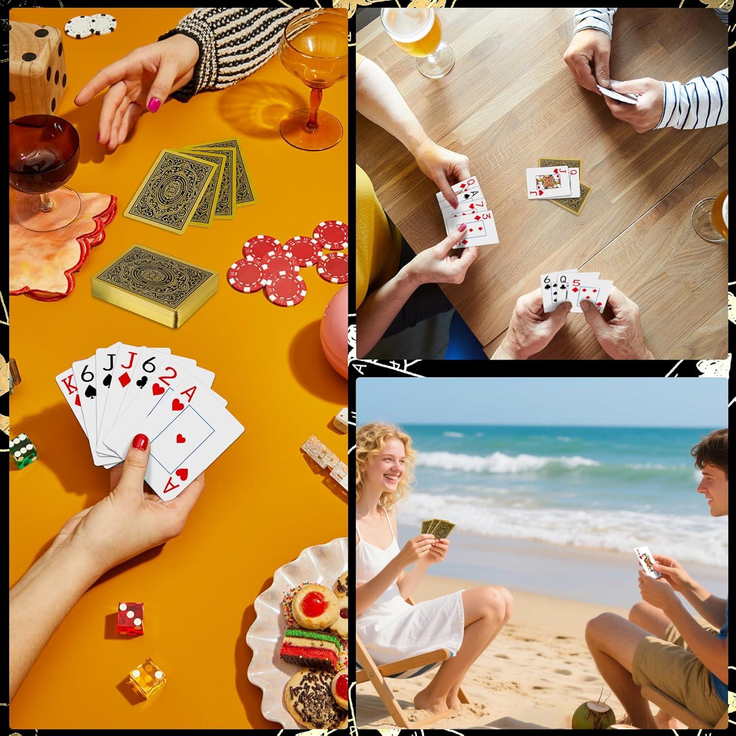 Baraja de Cartas de Plástico Impermeables Etyishe Oro 63x88mm