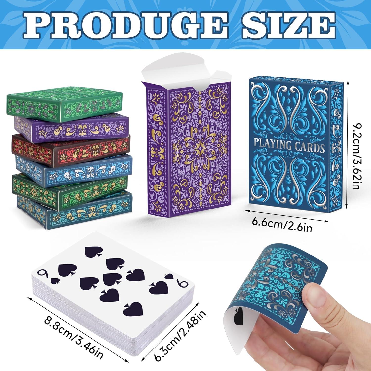 Juego de Cartas 6 Paquetes Wkchxd Tamaño Póker Colores Vibrantes