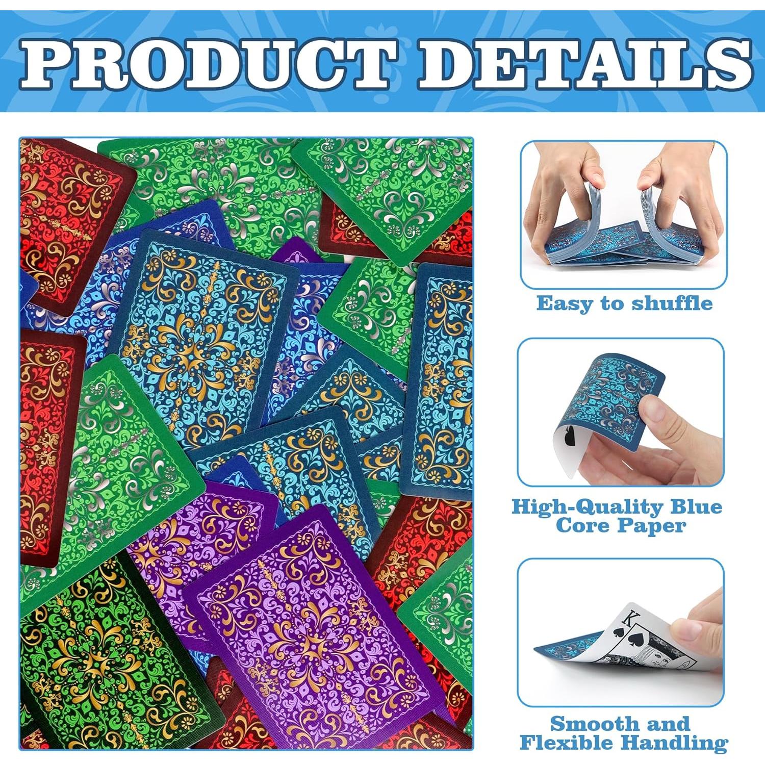 Juego de Cartas 6 Paquetes Wkchxd Tamaño Póker Colores Vibrantes