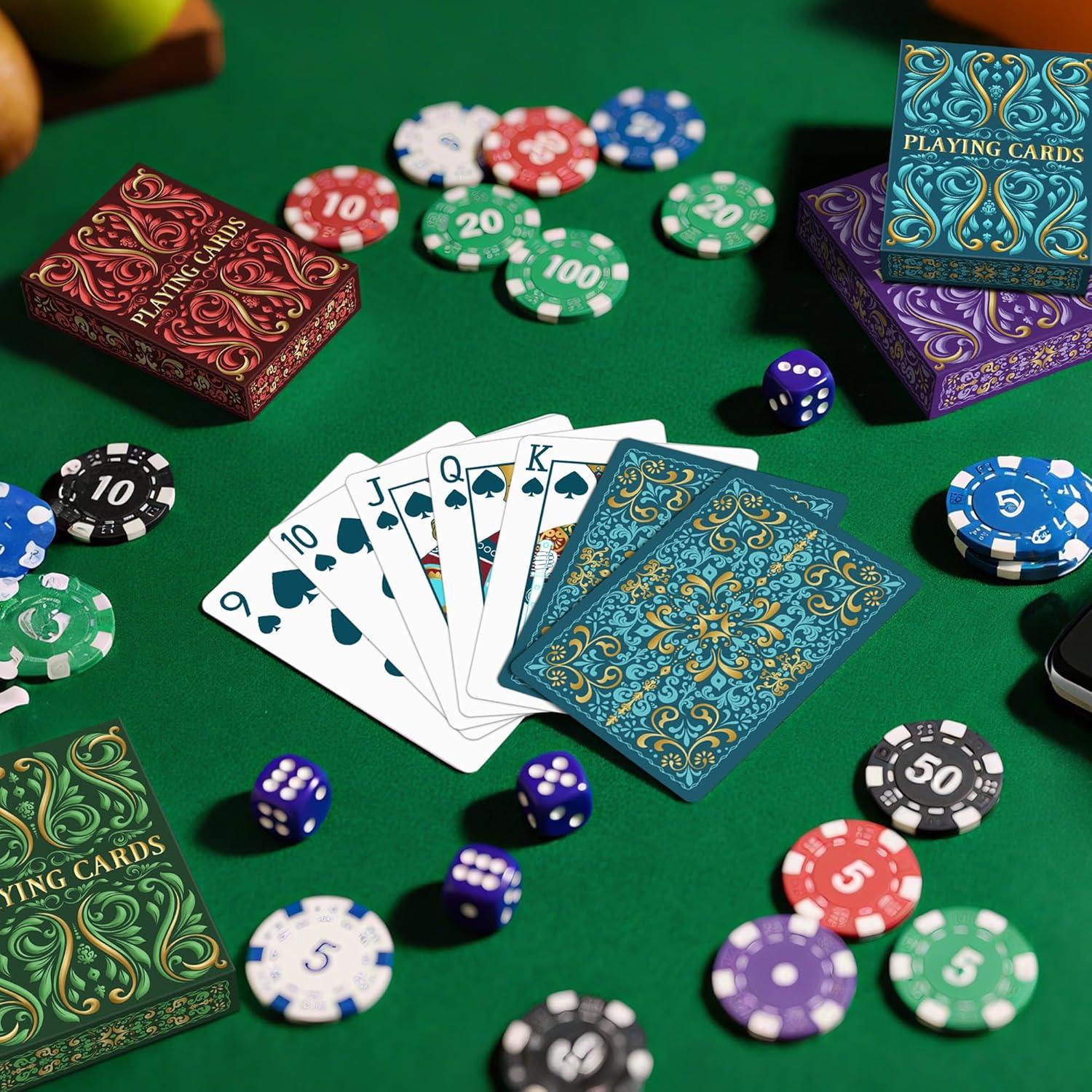 Juego de Cartas 6 Paquetes Wkchxd Tamaño Póker Colores Vibrantes