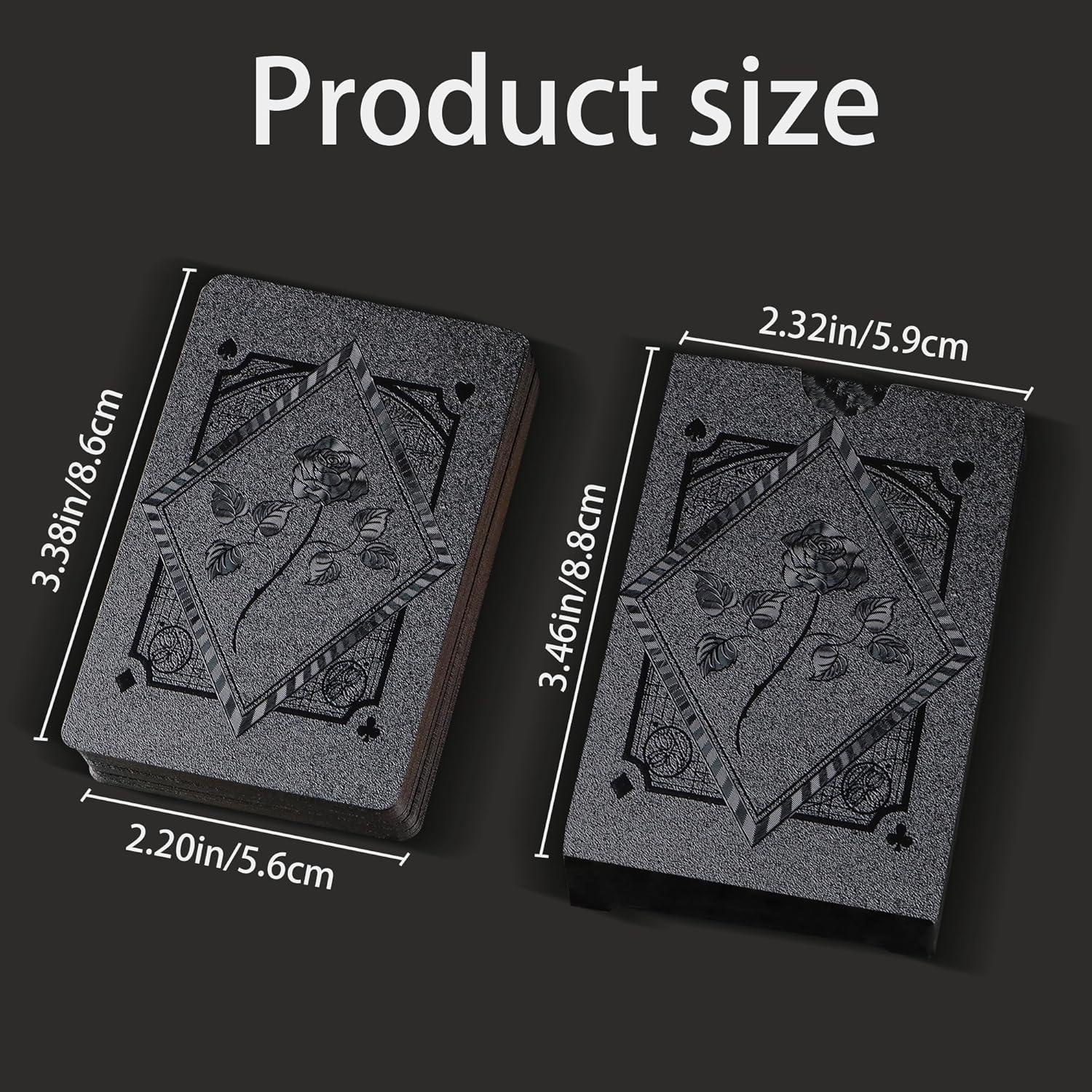 Barajas de Jugar Negras Etyishe - 2 Paquetes Impermeables