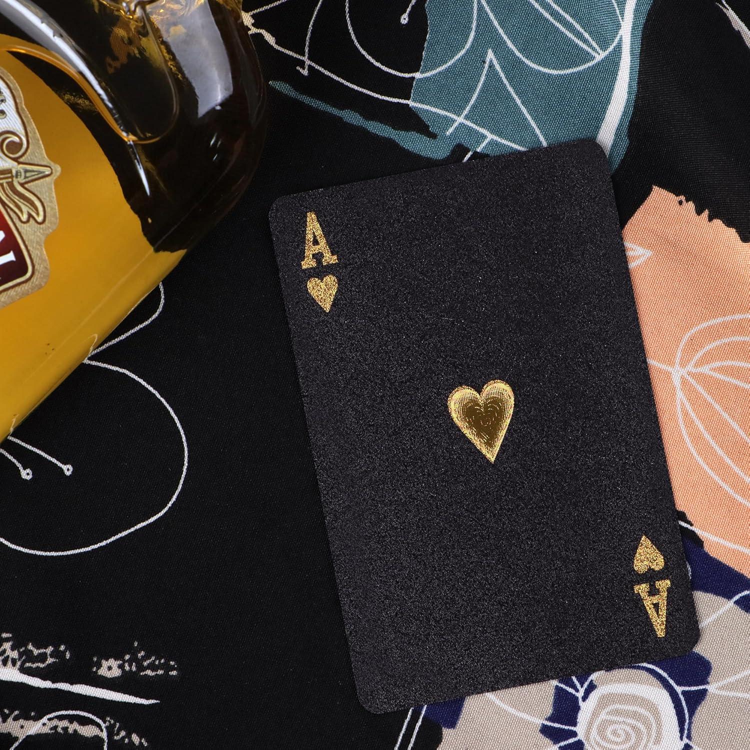 Barajas de Jugar Negras Etyishe - 2 Paquetes Impermeables