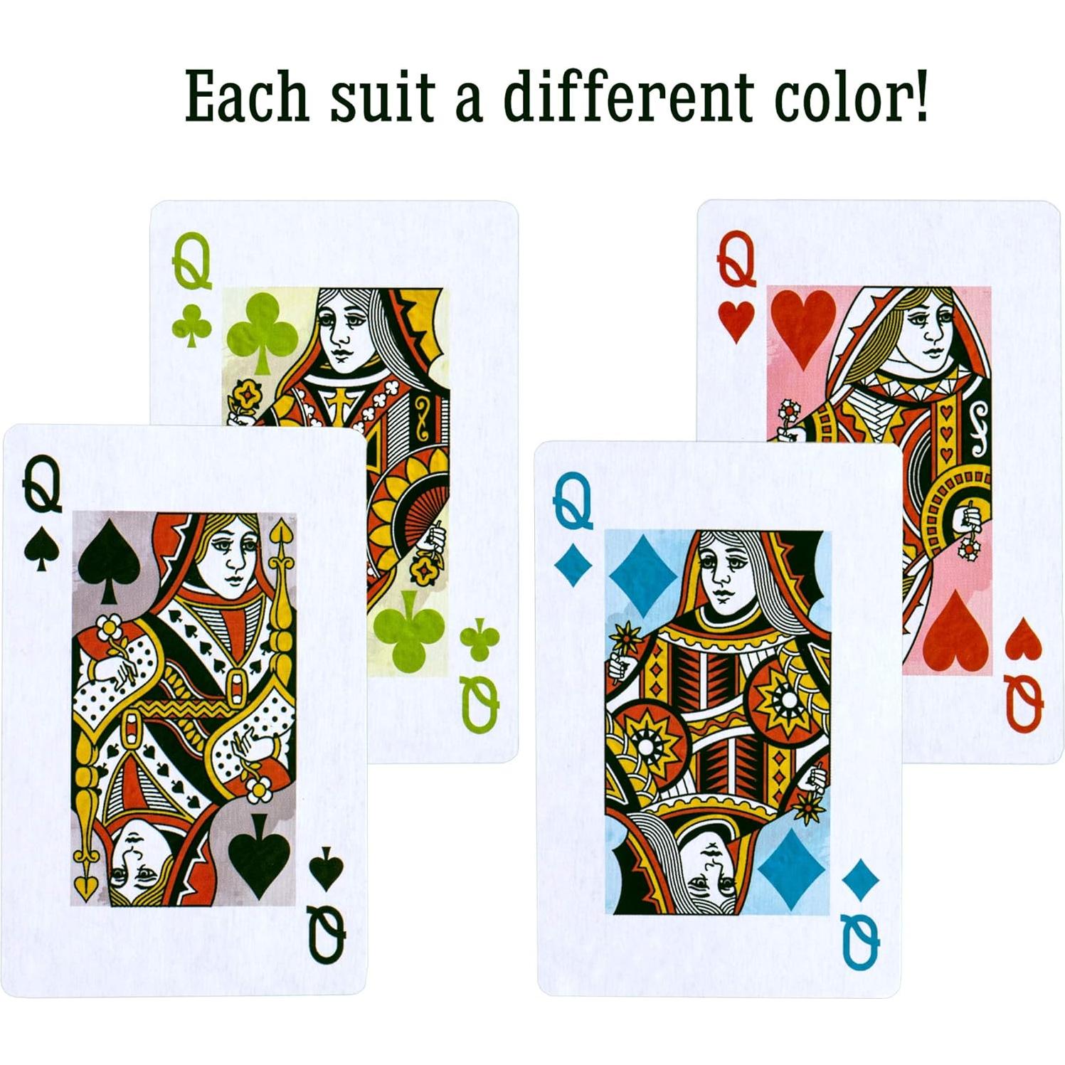 Juego de Cartas Bridge Brybelly | 6 Barajas Acuarela | Índice Colores