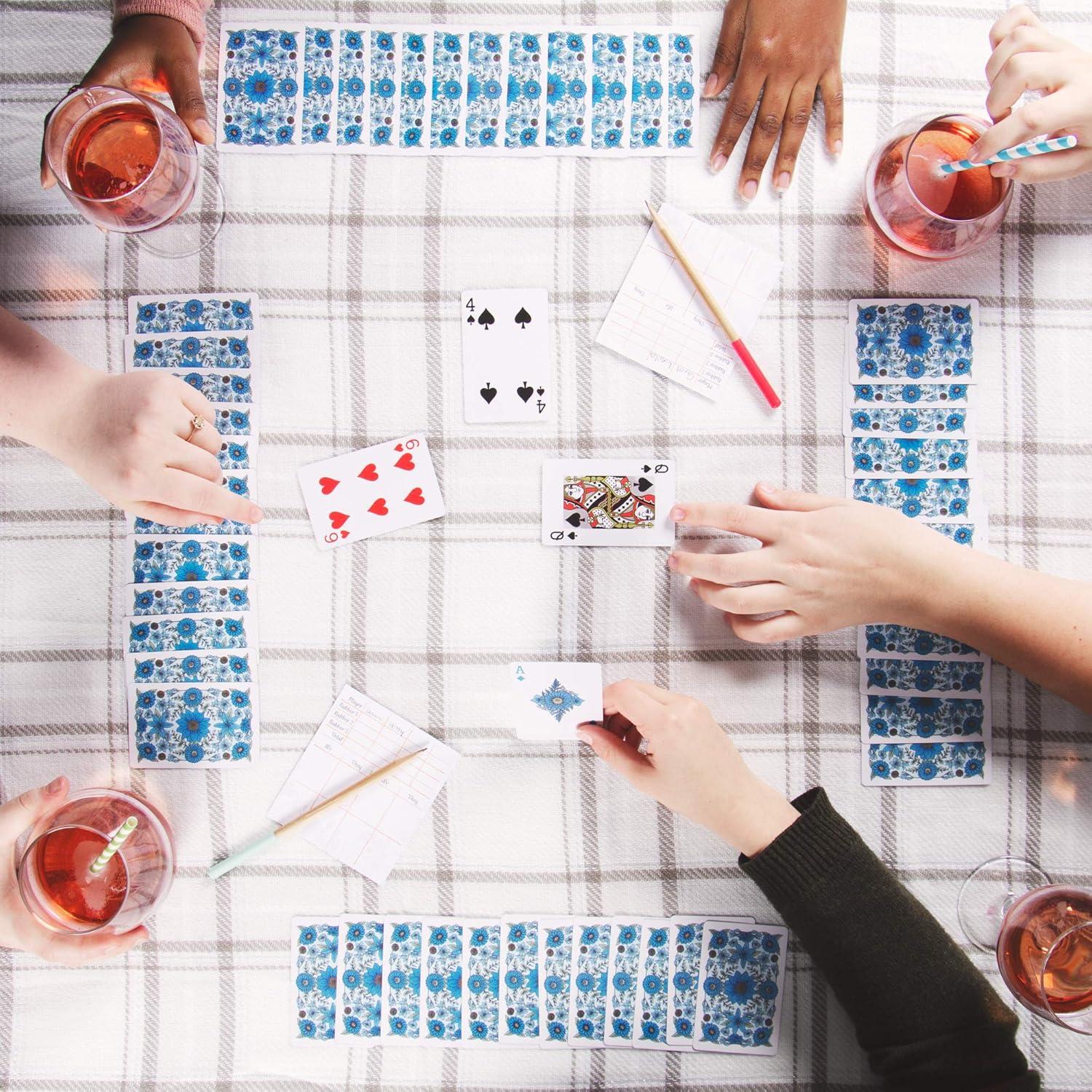 Juego de Cartas Bridge Brybelly | 6 Barajas Acuarela | Índice Colores