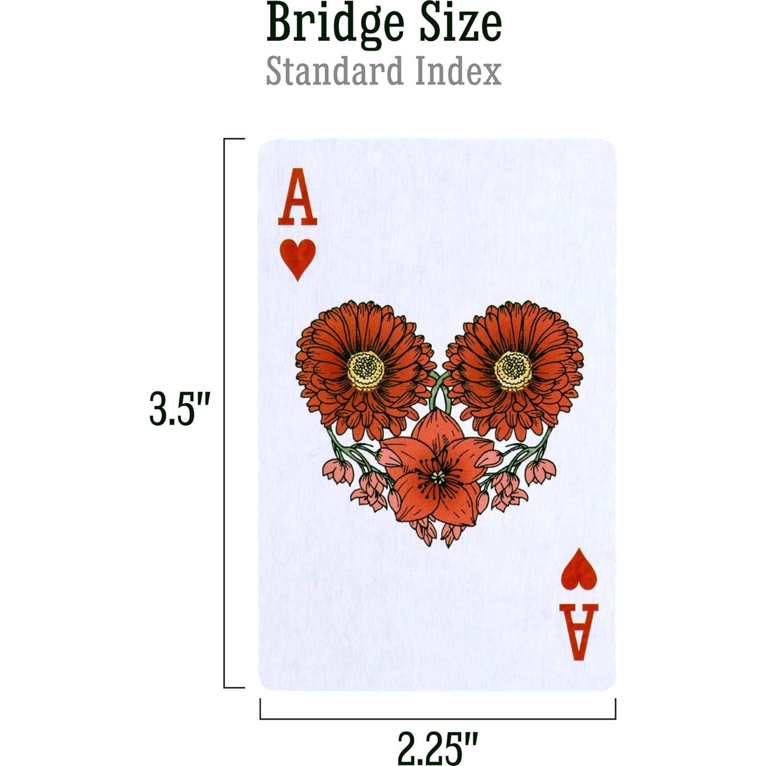 Juego de Cartas Bridge Brybelly | 6 Barajas Acuarela | Índice Colores