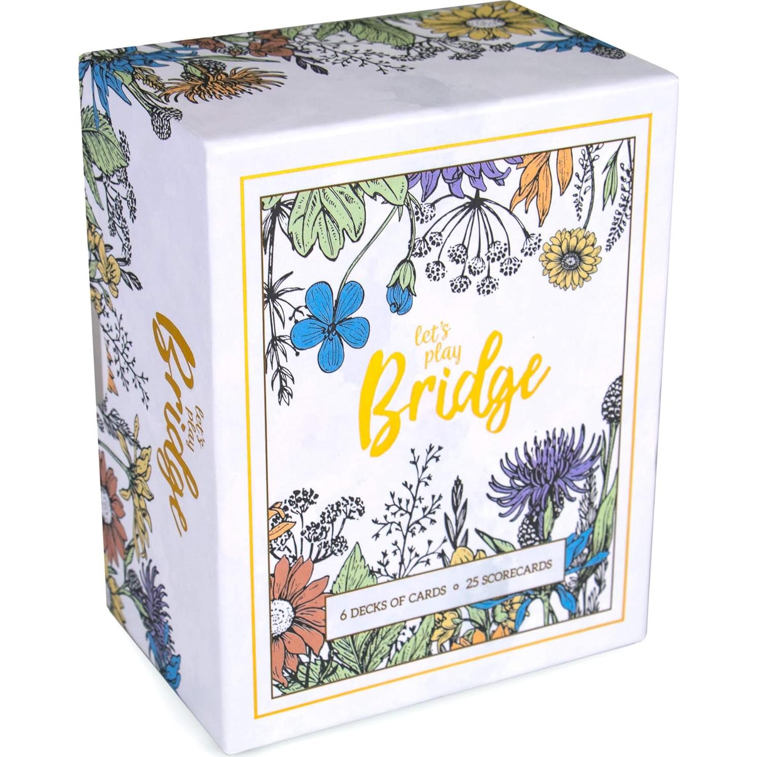 Juego de Cartas Bridge Brybelly | 6 Barajas Acuarela | Índice Colores