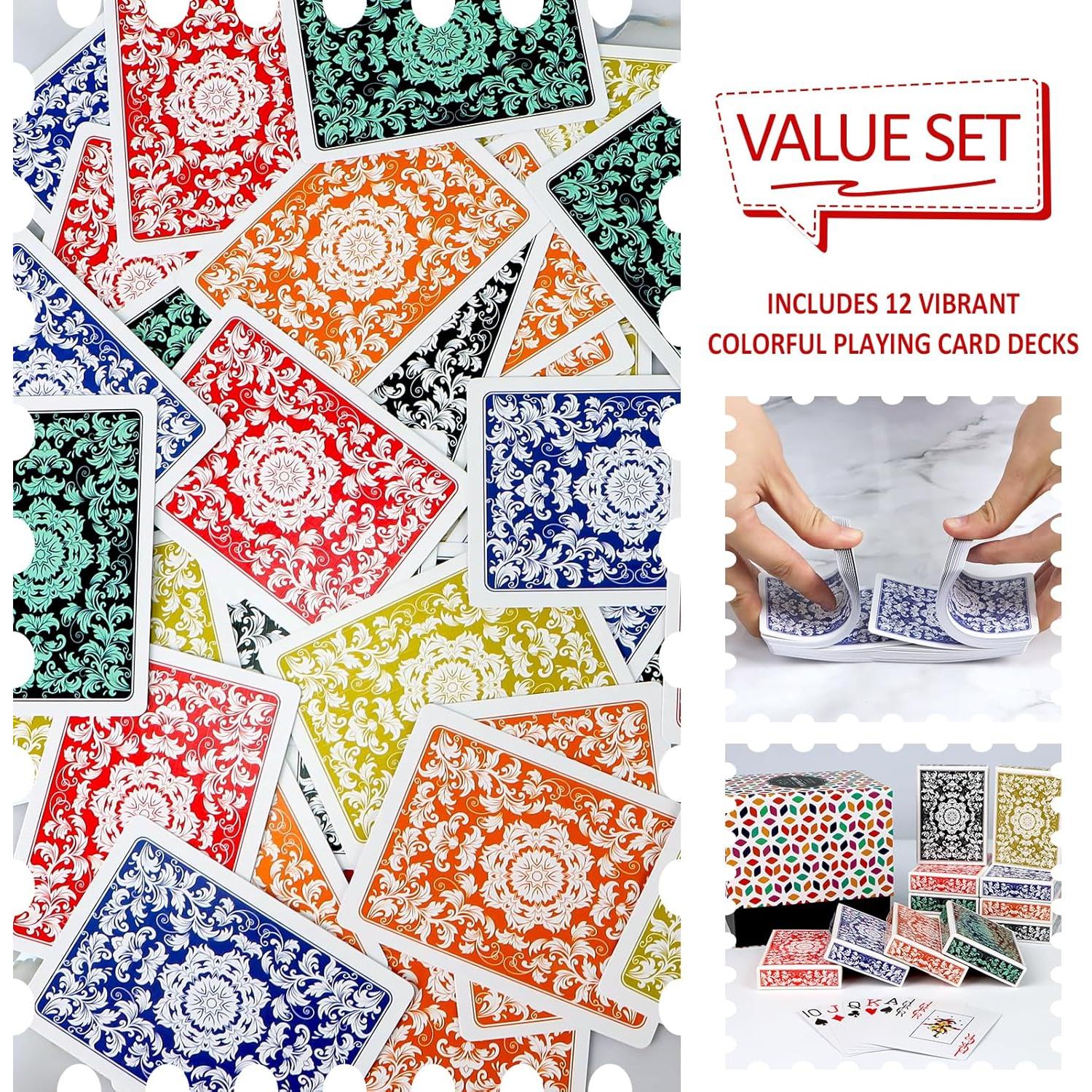 Juego de Cartas Jumbo Metsyth - 12 Barajas Coloridas 63x88mm