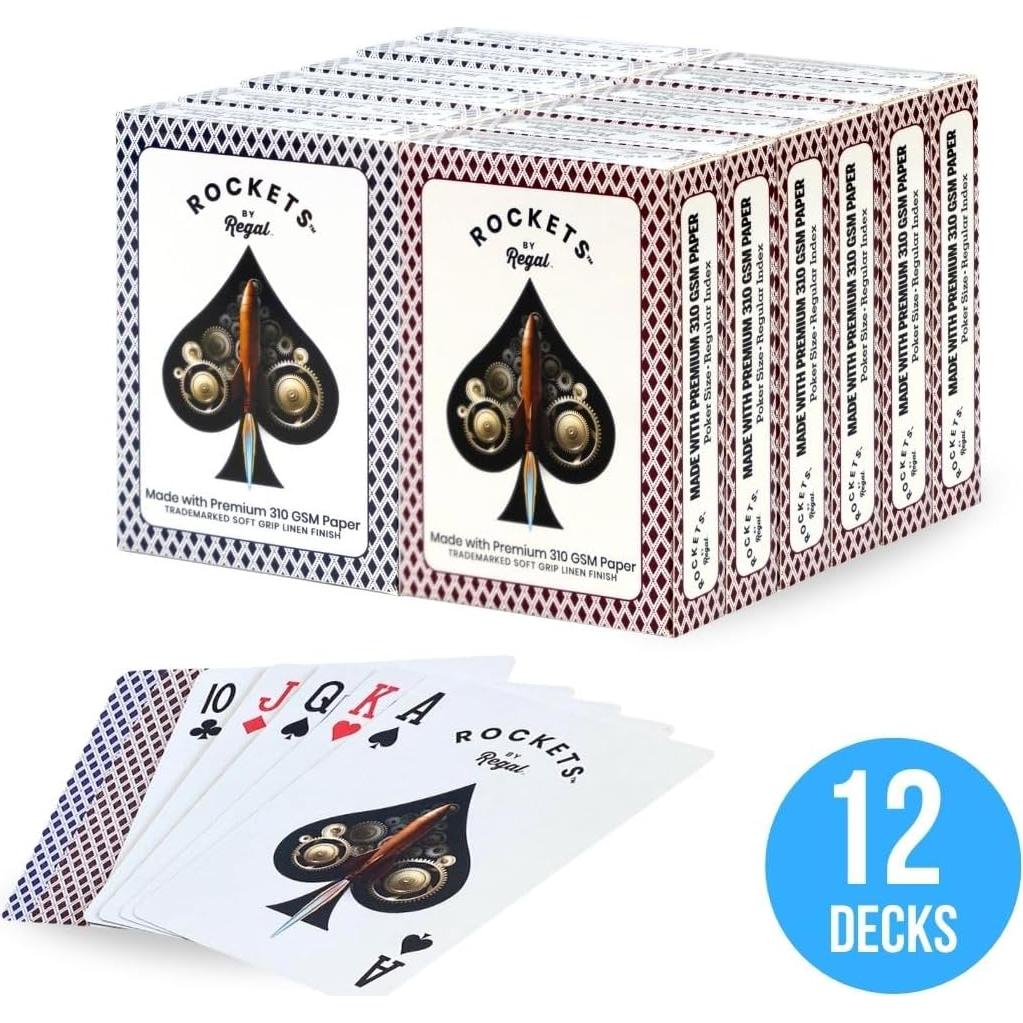 Set de Cartas de Juego a Granel Regal Games - 12 Barajas 310 GSM