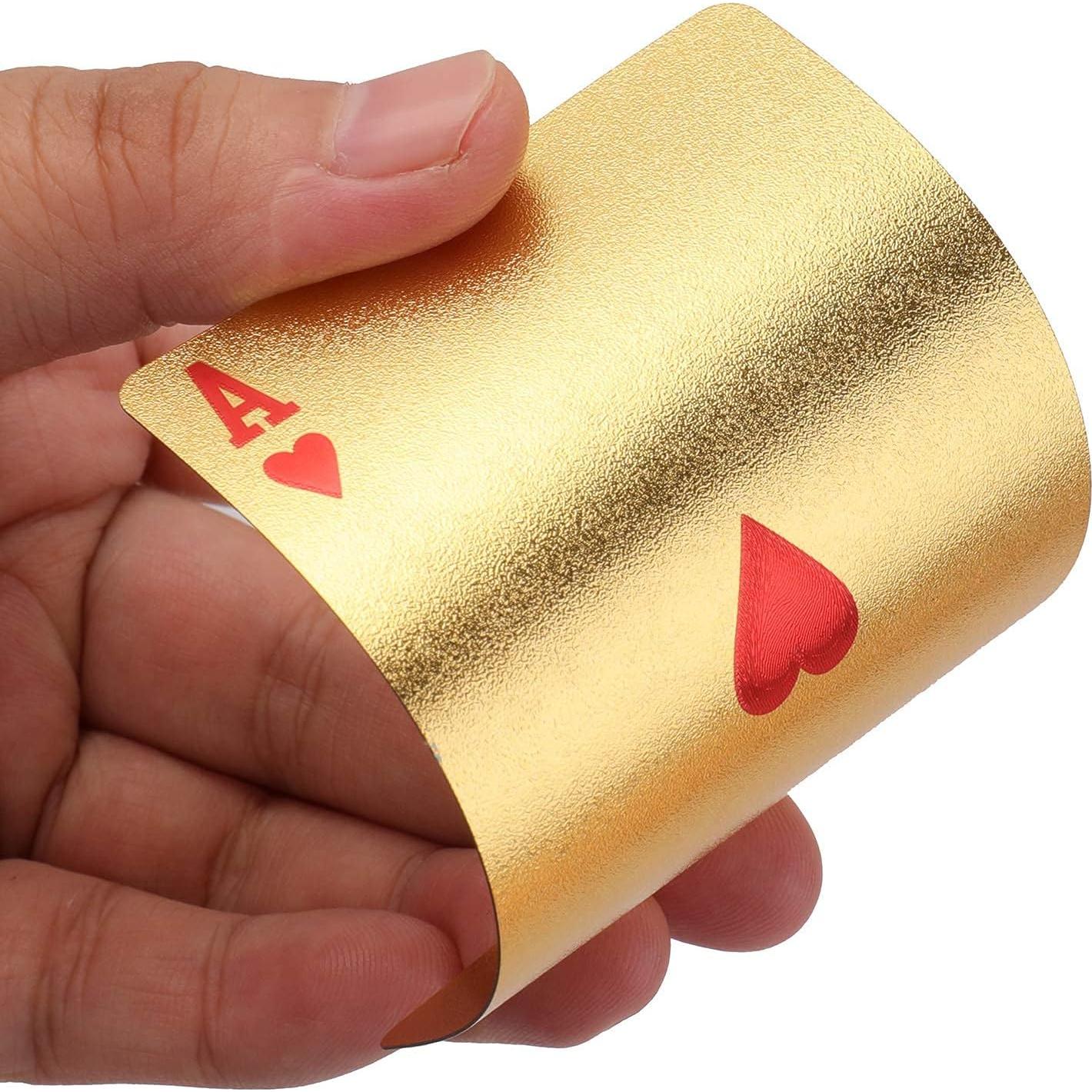 Jucoan 6 Barajas de Cartas de Juego Impermeables - Dorado, Plateado, Rosado