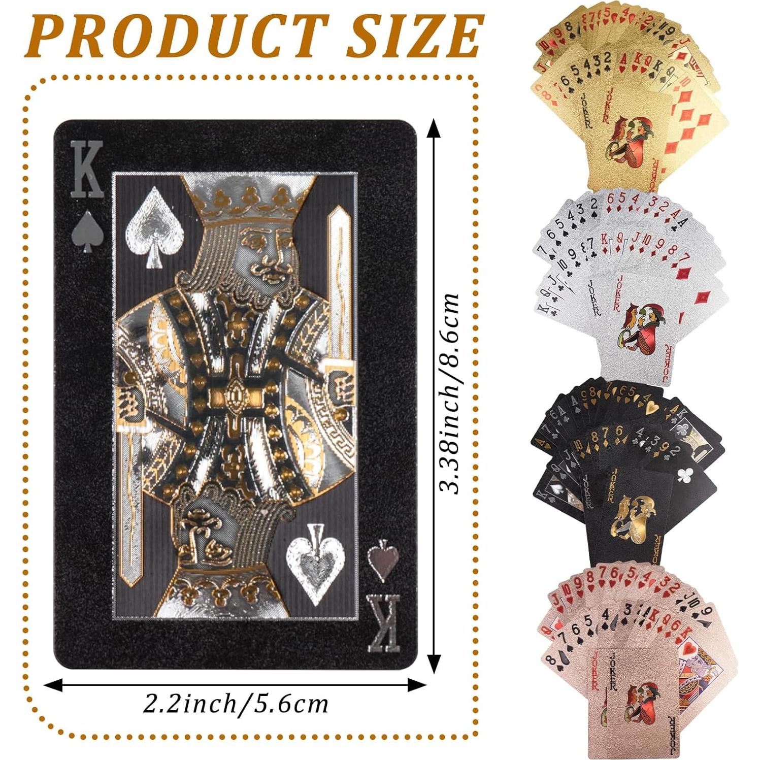 4 Barajas de Cartas de Juego Impermeables KKONHII 57x87mm