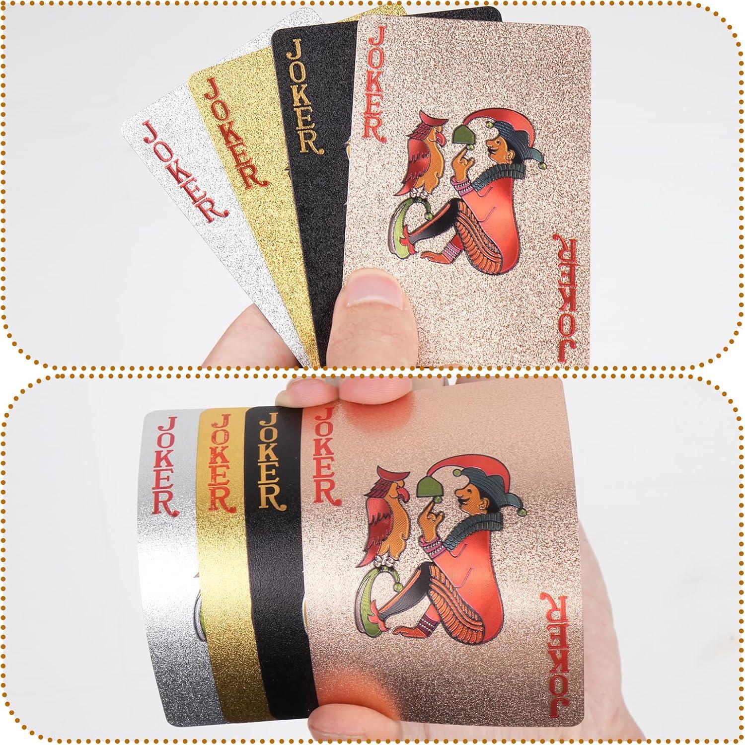 4 Barajas de Cartas de Juego Impermeables KKONHII 57x87mm