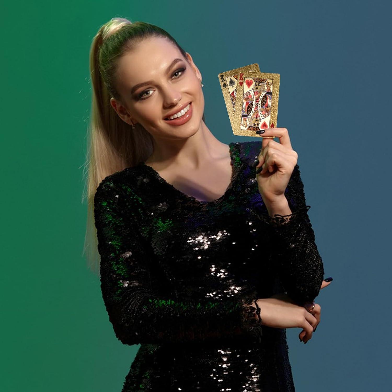 4 Barajas de Cartas de Juego Impermeables KKONHII 57x87mm