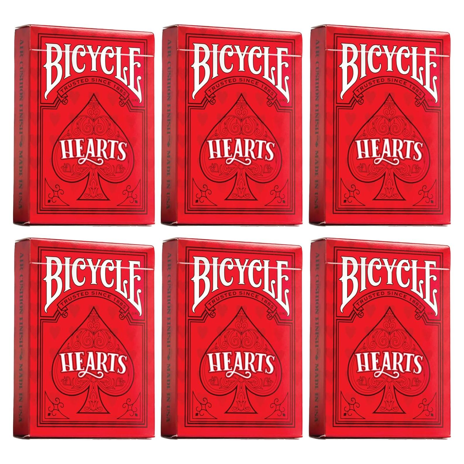 Paquete Coleccionista 6 Barajas Bicycle Rider Back Corazones