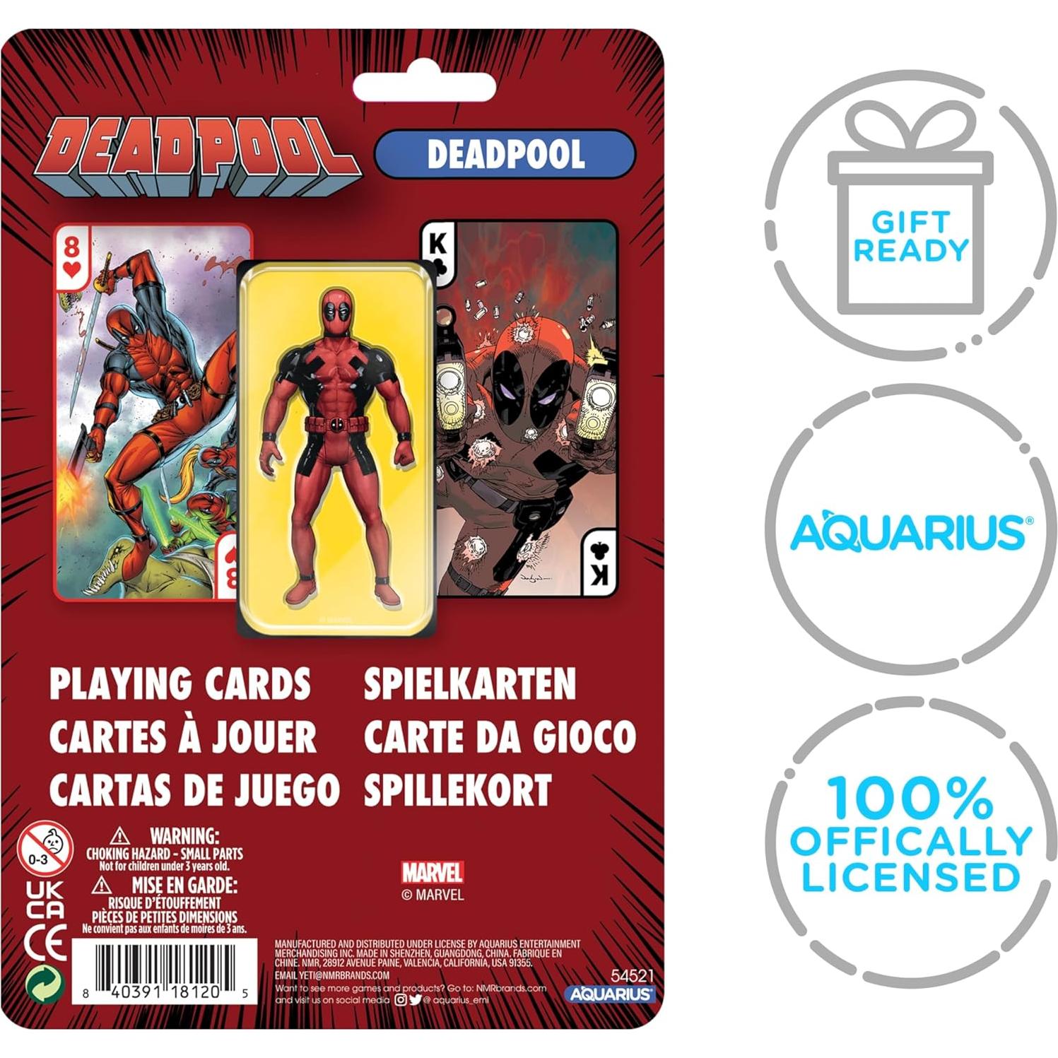 Baraja de Cartas Premium Marvel Deadpool AQUARIUS 54 Piezas