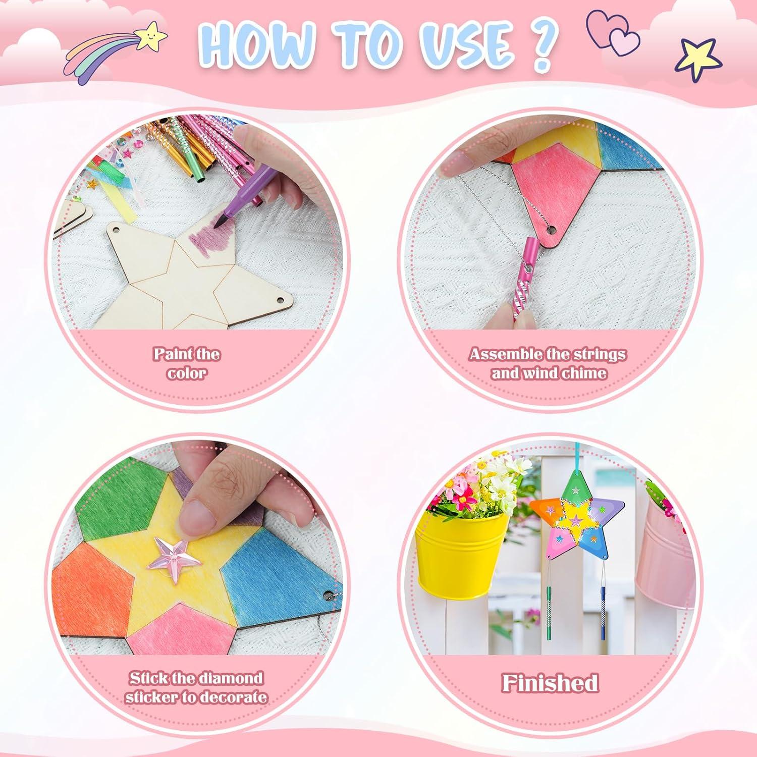 Kit de Campanas de Viento de Madera TREACLUB - 12 Piezas