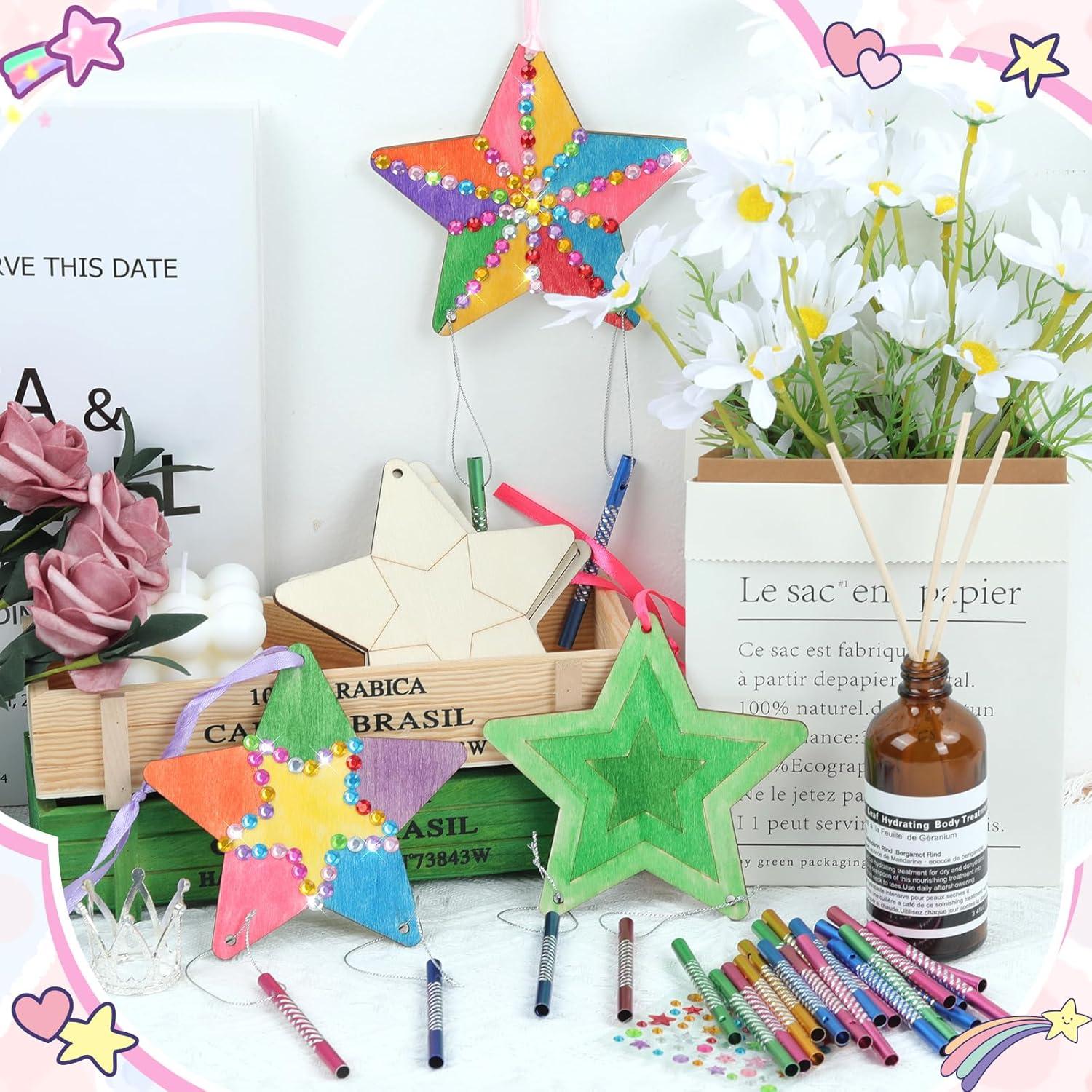 Kit de Campanas de Viento de Madera TREACLUB - 12 Piezas