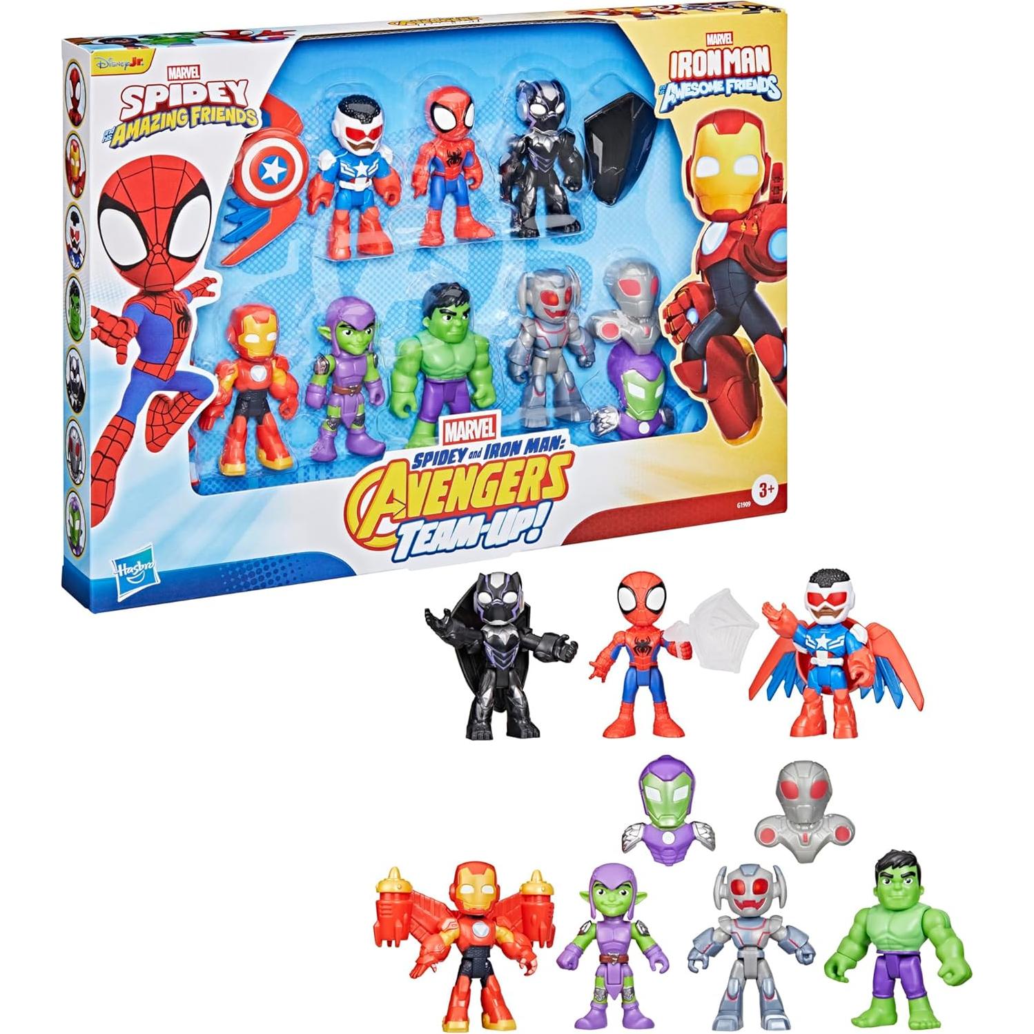 Set de Figuras de Acción Marvel Spidey e Iron Man 7 Figuras 10 cm