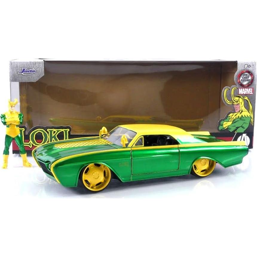 Coche Die-Cast Jada Toys Ford Thunderbird 1963 con Figura de Loki