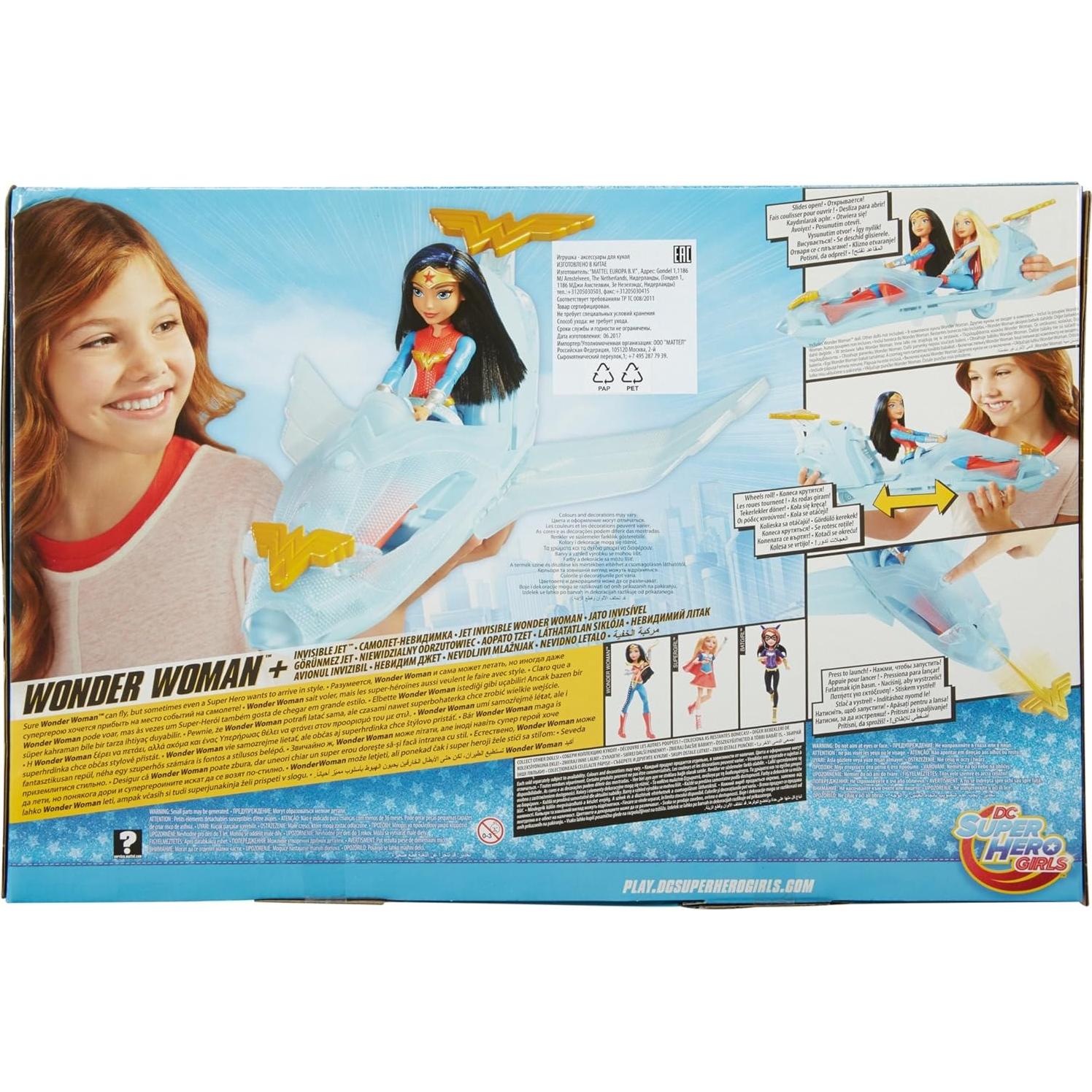Muñeca Wonder Woman con Jet Invisible Mattel 30.5 cm