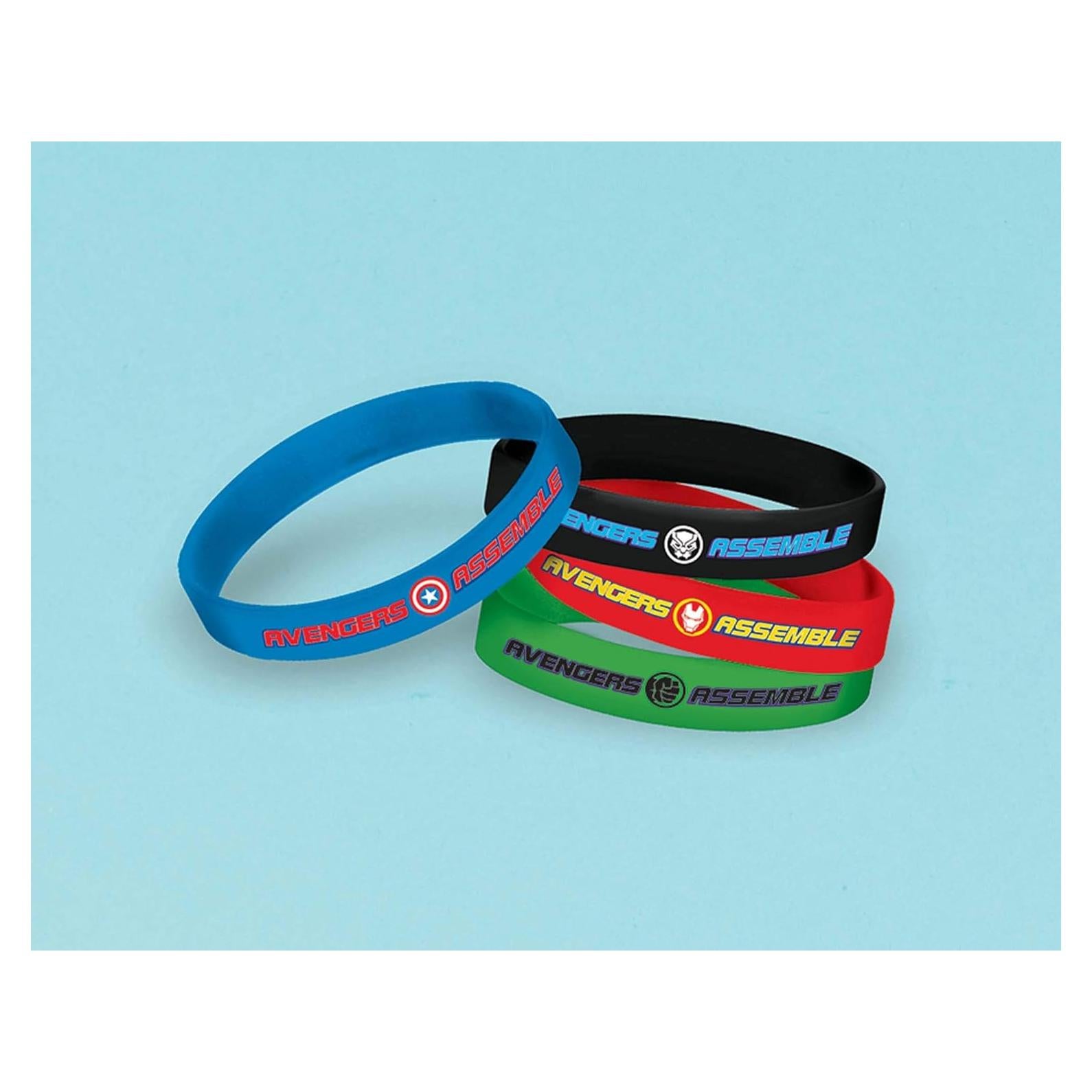Pulseras de Goma Marvel Avengers Powers Unite - Paquete de 4