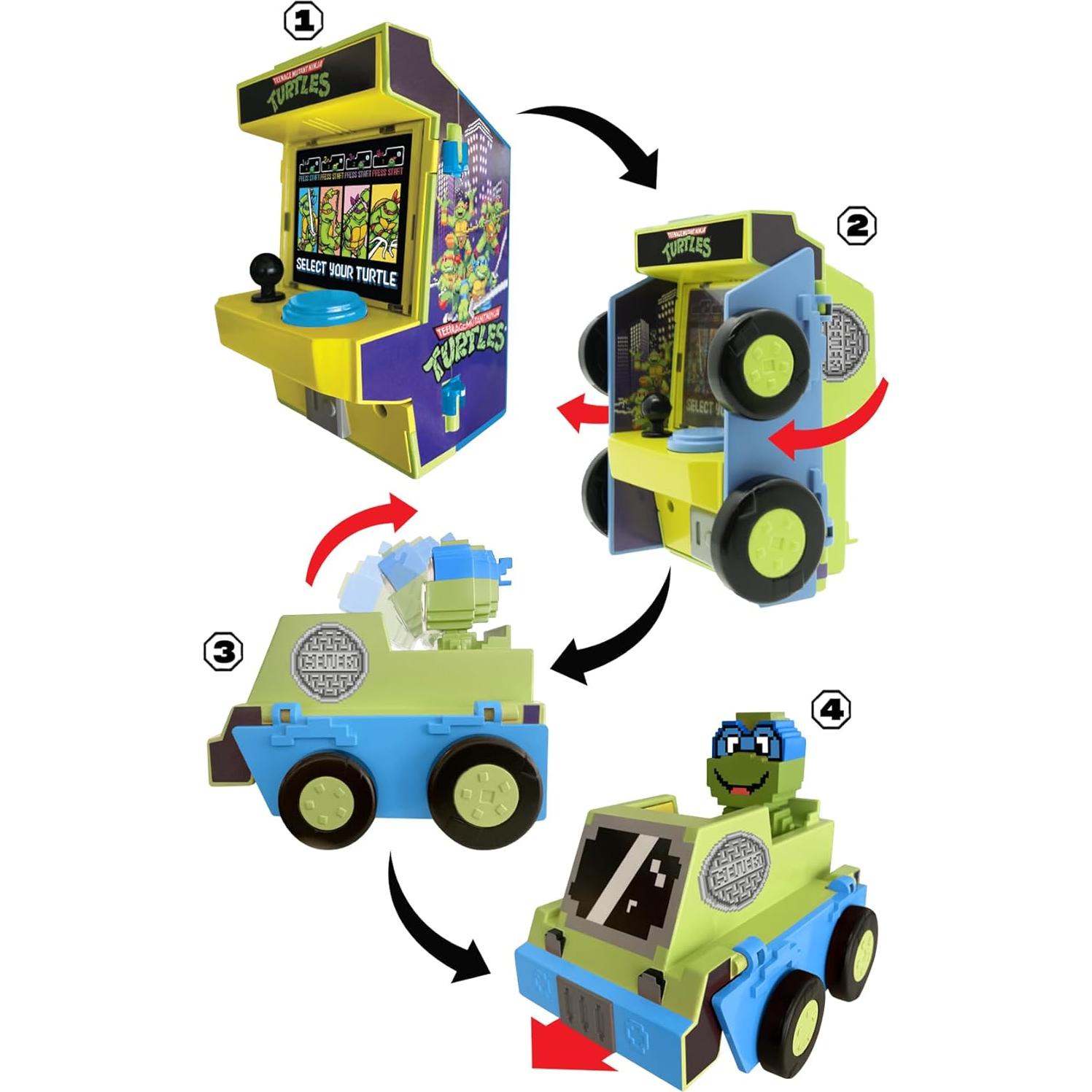 Cabina de Arcade 2-en-1 TMNT Leonardo con Luces y Sonidos