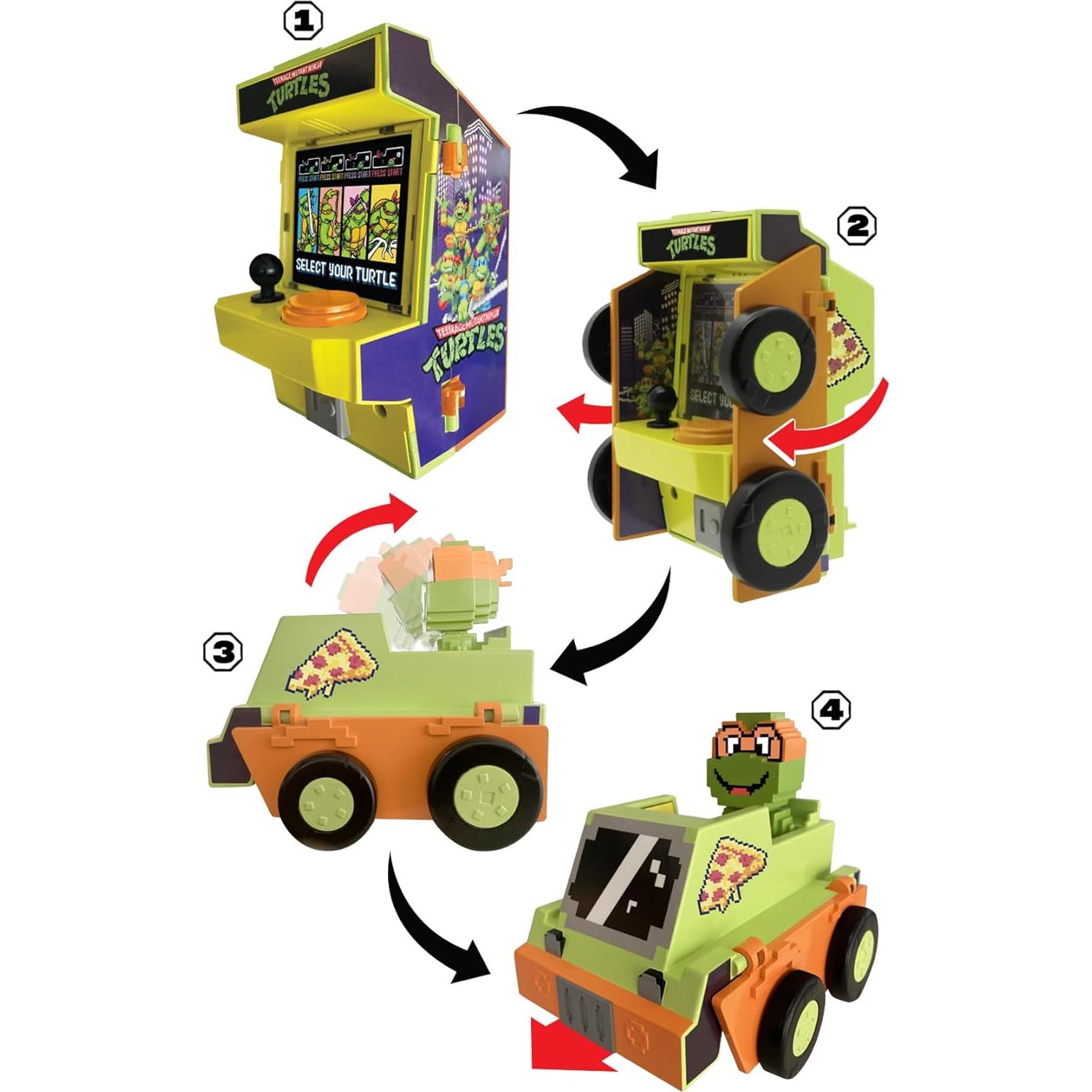 Cabina de Arcade 2-en-1 Michelangelo TMNT con Luces y Sonidos