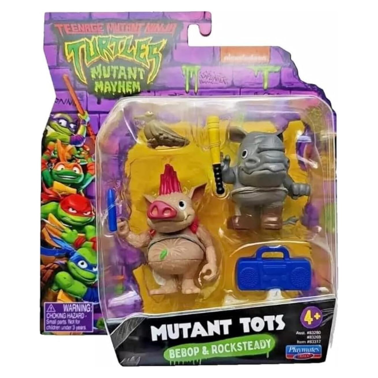Mini Figuras Bebop y Rocksteady Tortugas Ninja 2pk - Playmates