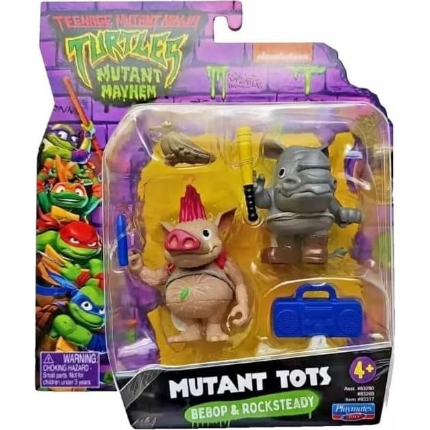 Mini Figuras Bebop y Rocksteady Tortugas Ninja 2pk - Playmates