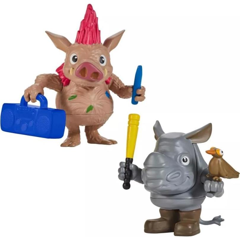 Mini Figuras Bebop y Rocksteady Tortugas Ninja 2pk - Playmates