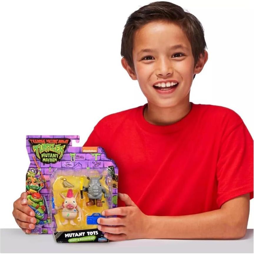 Mini Figuras Bebop y Rocksteady Tortugas Ninja 2pk - Playmates