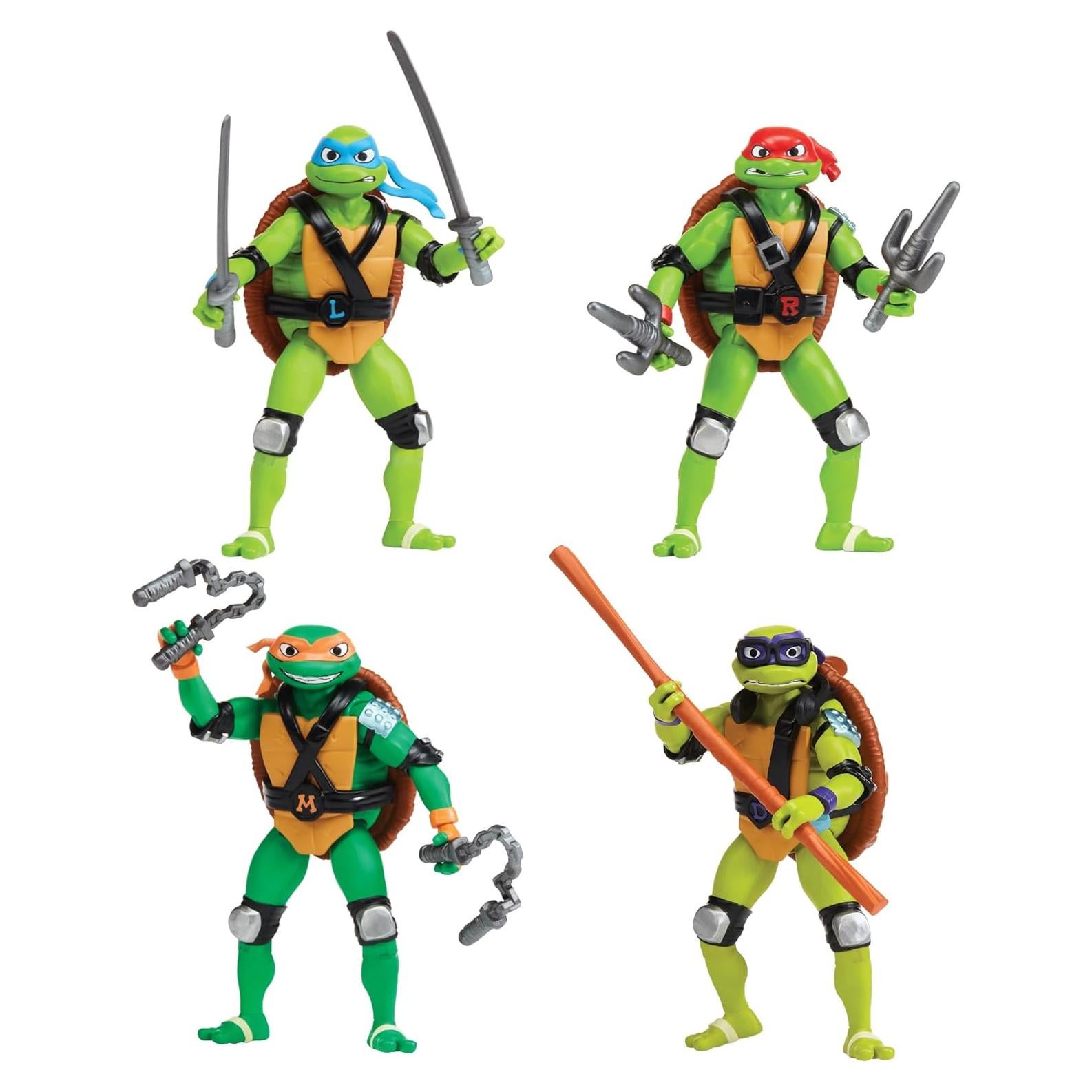 Paquete 4 Figuras Tortugas Ninja Shell Spin Playmates Toys