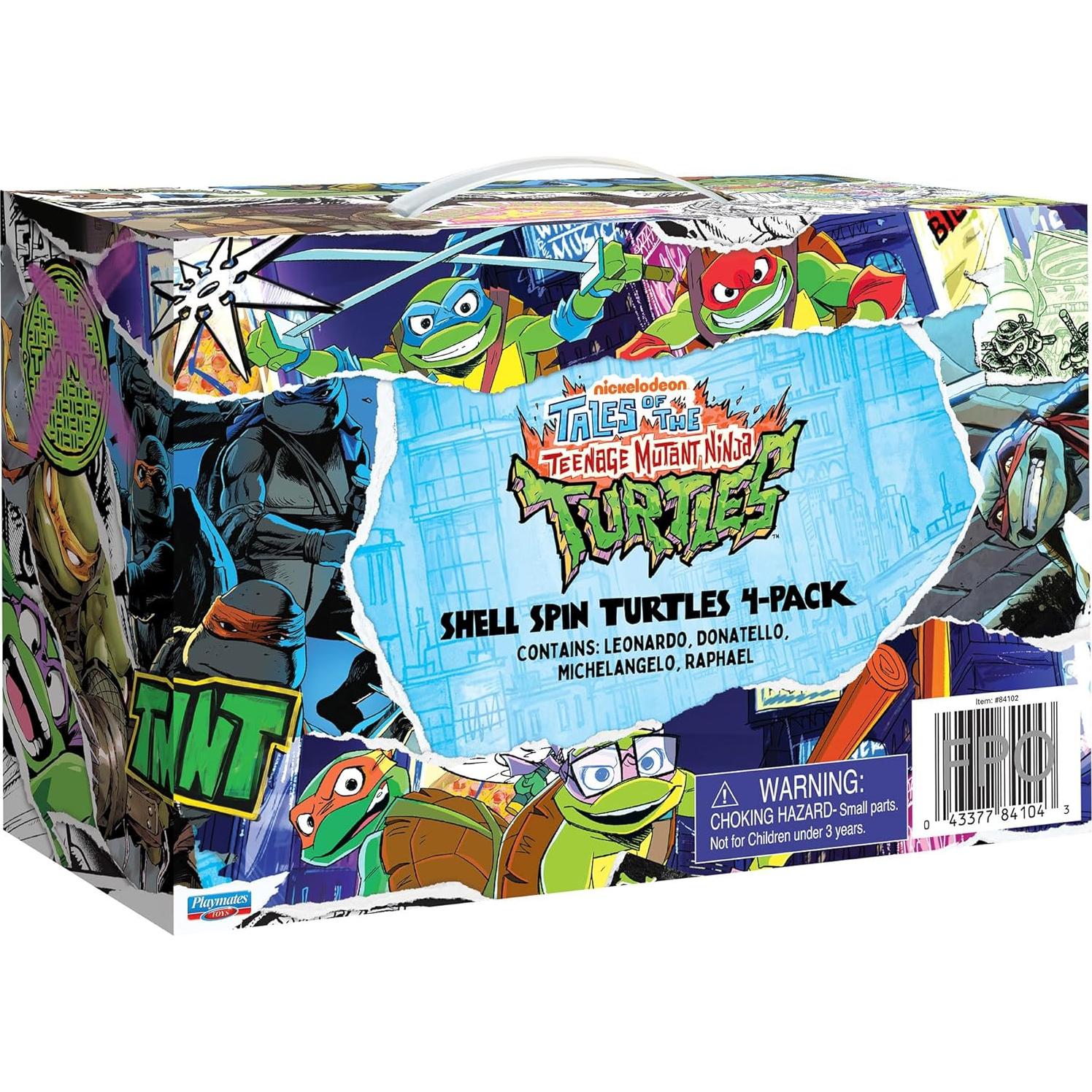 Paquete 4 Figuras Tortugas Ninja Shell Spin Playmates Toys