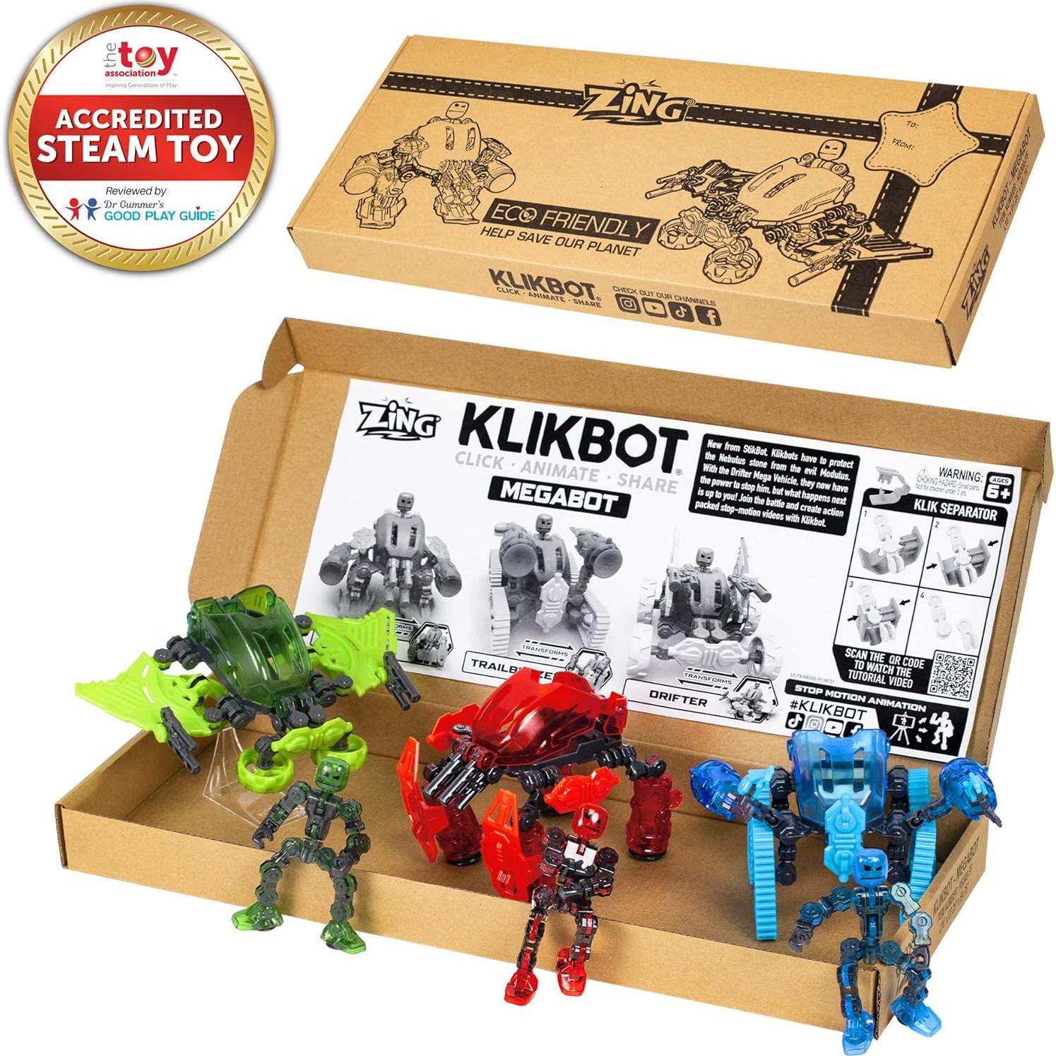 Klikbot Megabots Zing - Paquete de 3 Figuras de Juguete