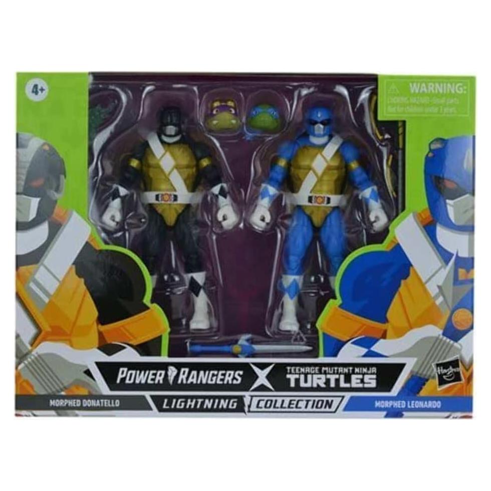 Figuras de Acción Power Rangers X Tortugas Ninja Donatello y Leonardo