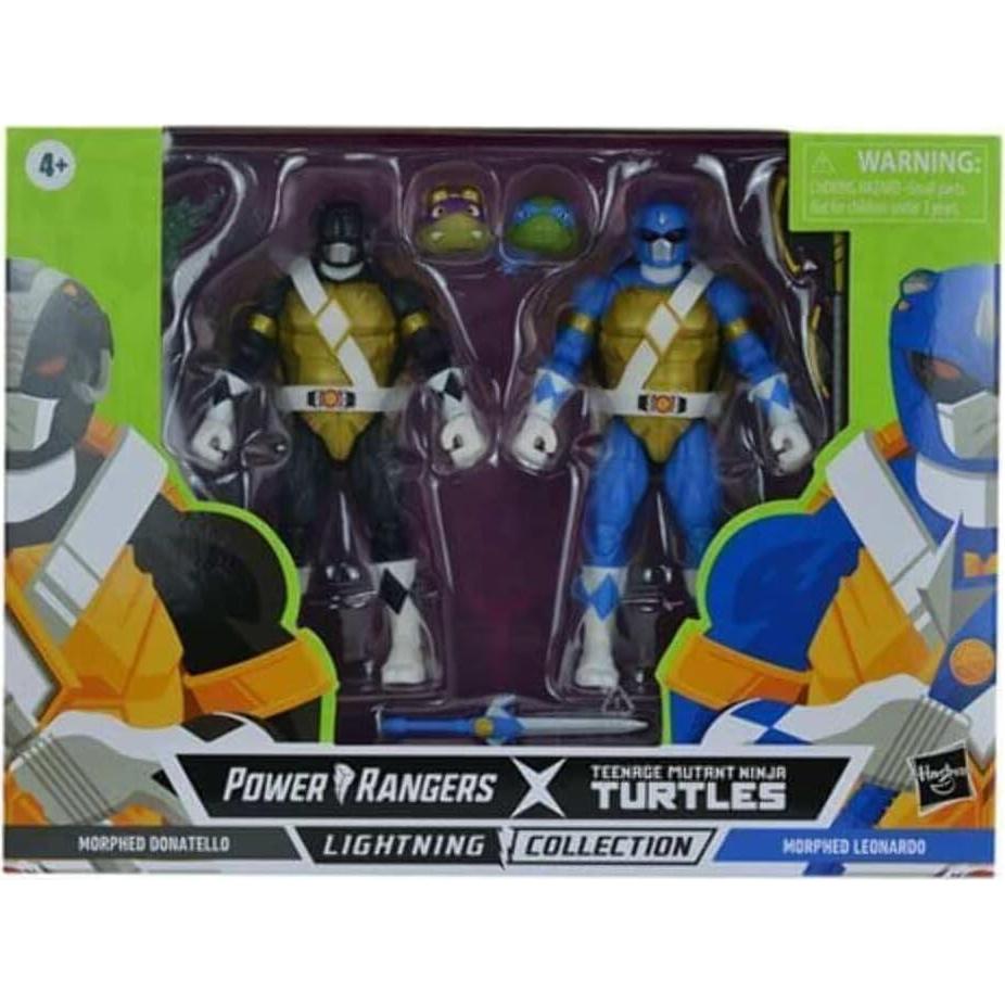 Figuras de Acción Power Rangers X Tortugas Ninja Donatello y Leonardo
