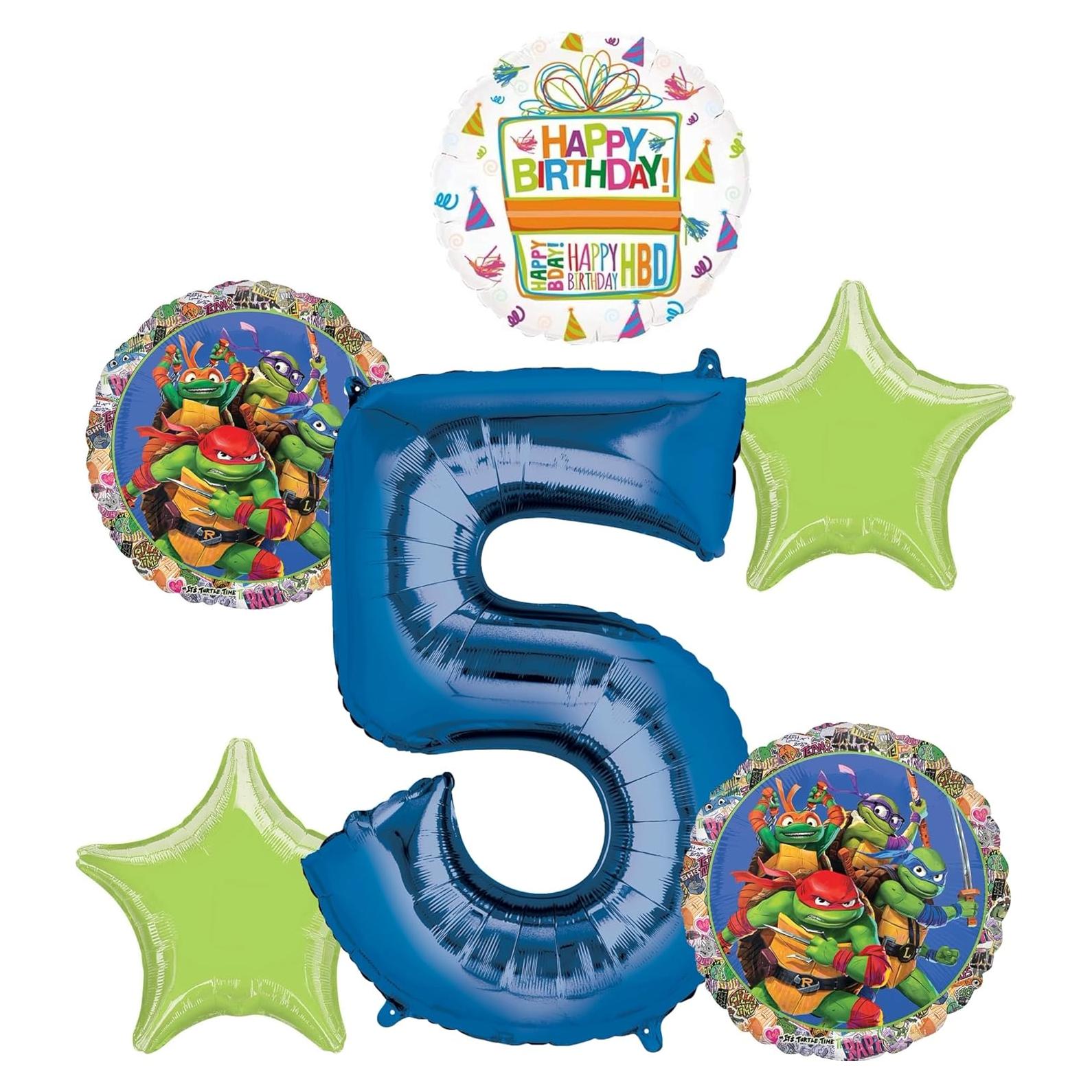 Paquete de Globos TMNT 5to Cumpleaños Anagram BQ_4191