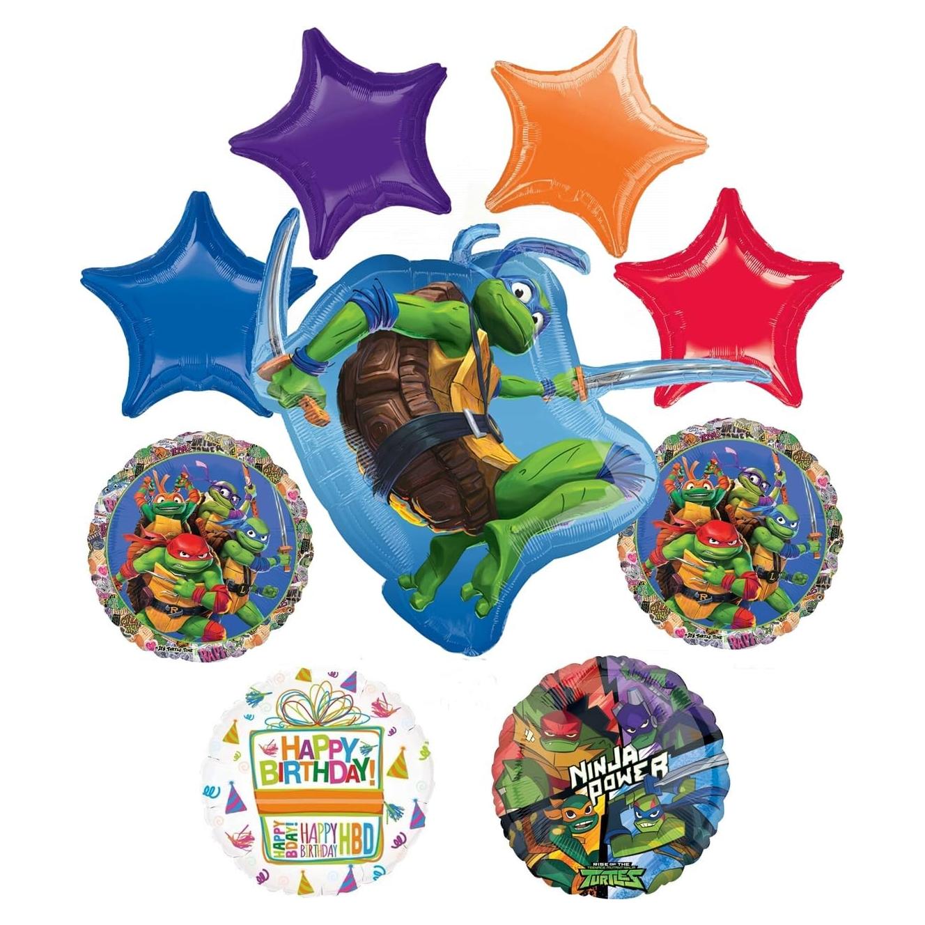 Paquete de Globos TMNT Anagram Cumpleaños 8+ - 6 Piezas