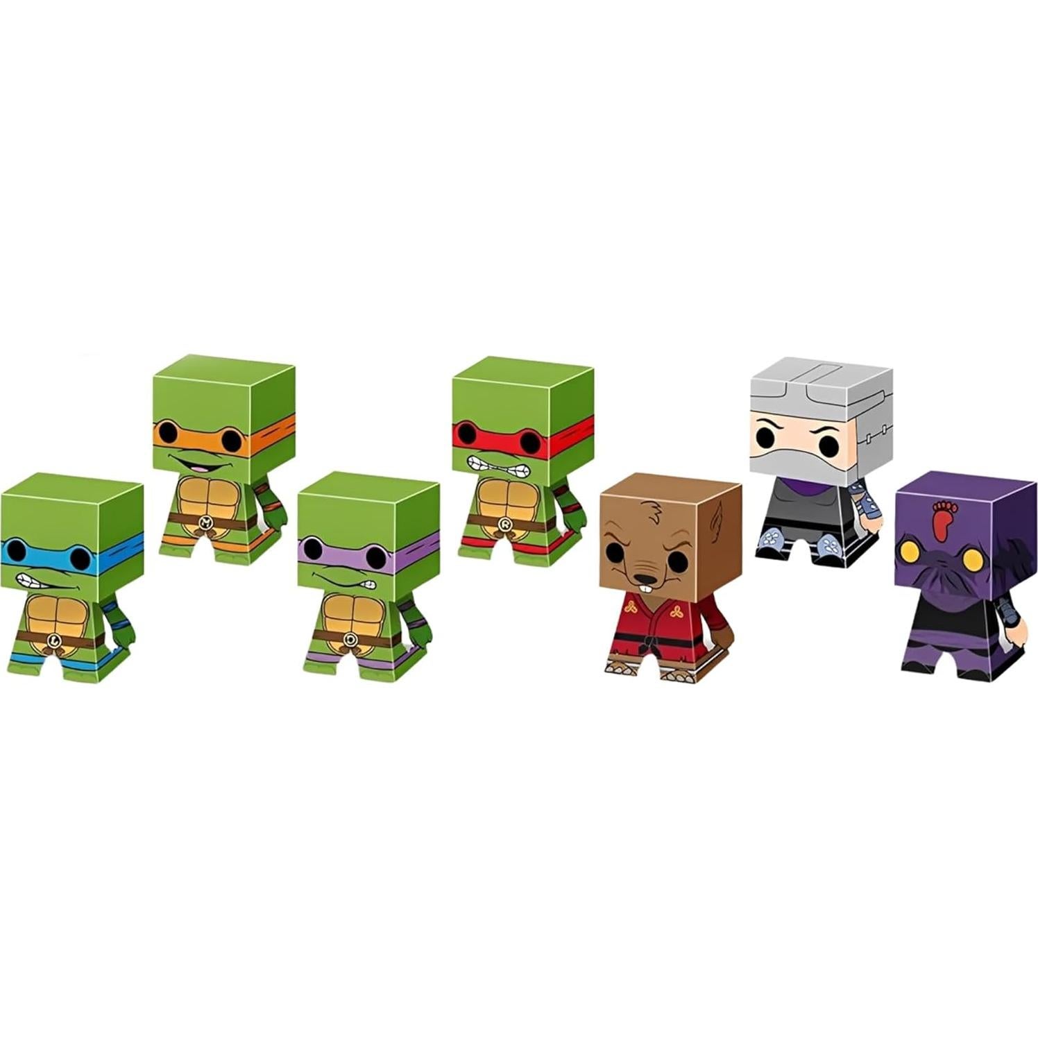 Playset Papercraft Tortugas Ninja Funko - Donatello, Michelangelo, Leonardo, Raphael, Splinter