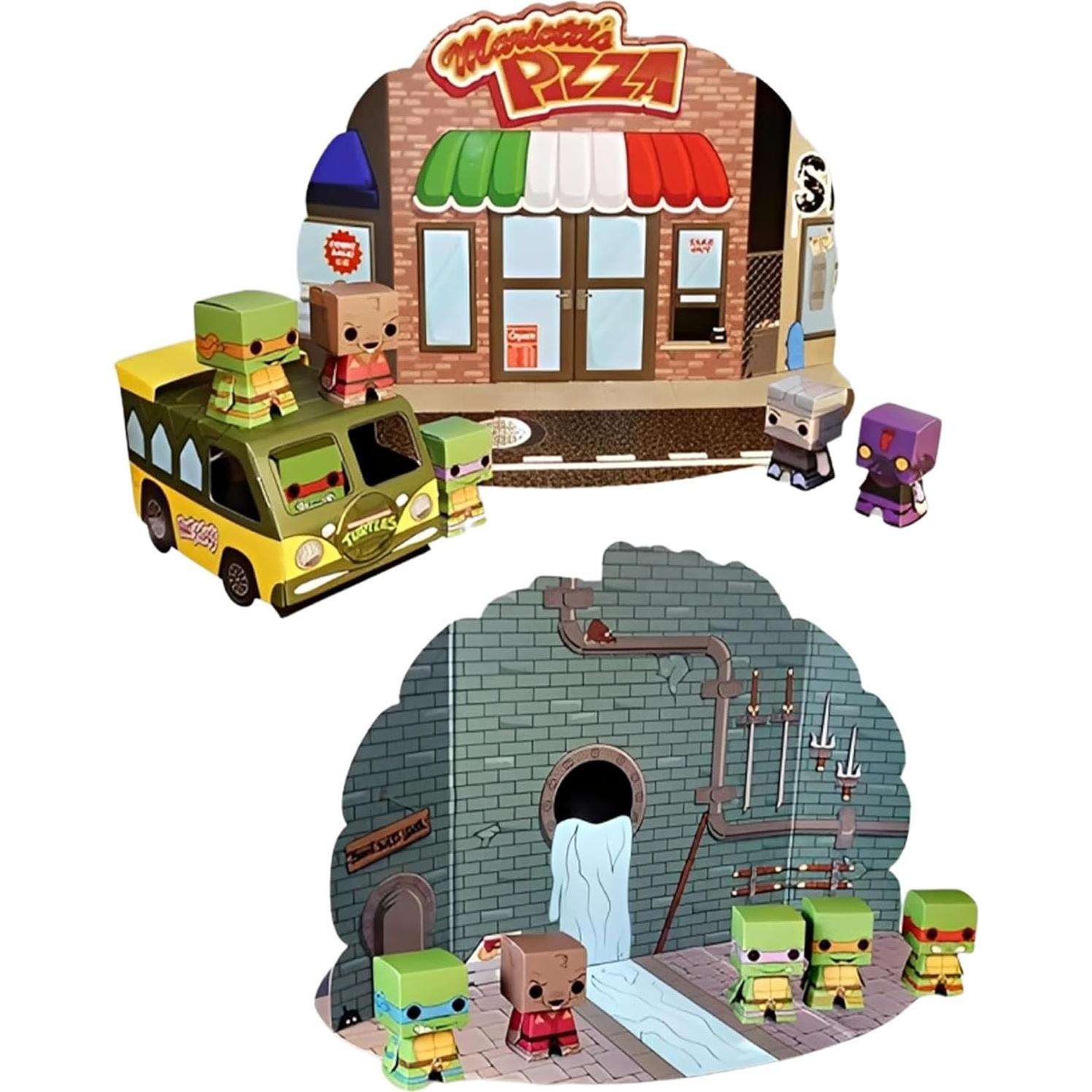 Playset Papercraft Tortugas Ninja Funko - Donatello, Michelangelo, Leonardo, Raphael, Splinter